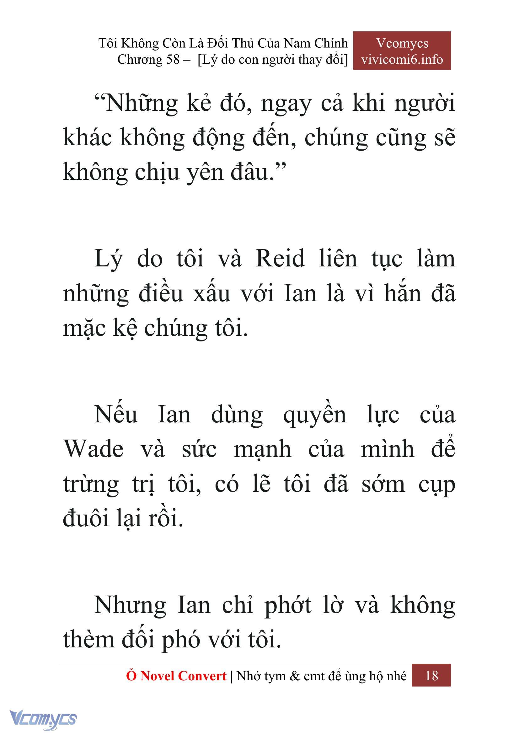 [Novel] Tôi Không Còn Là Đối Thủ Của Nam Chính Chap 58 - Next Chap 59