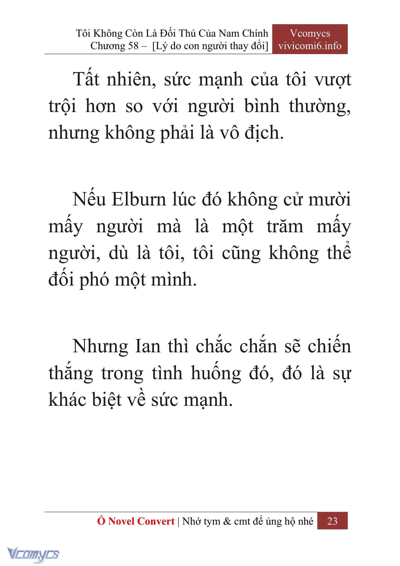 [Novel] Tôi Không Còn Là Đối Thủ Của Nam Chính Chap 58 - Next Chap 59