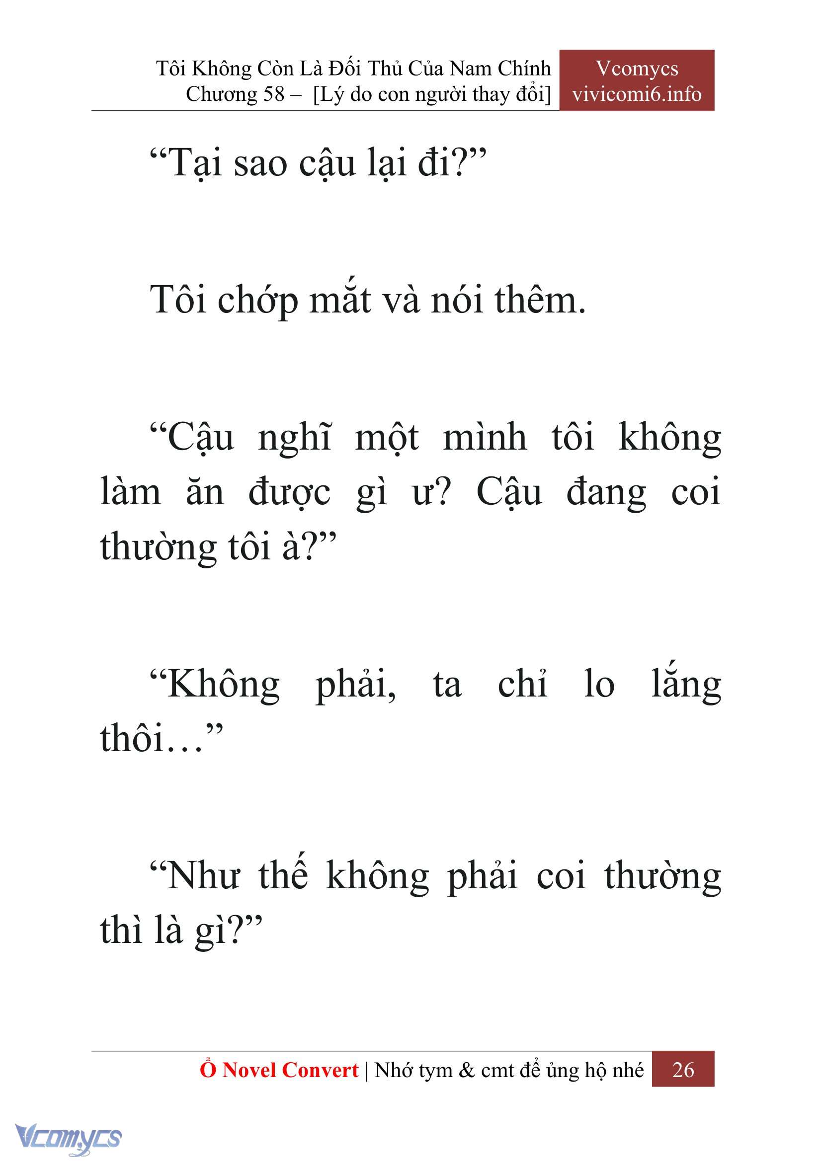 [Novel] Tôi Không Còn Là Đối Thủ Của Nam Chính Chap 58 - Next Chap 59