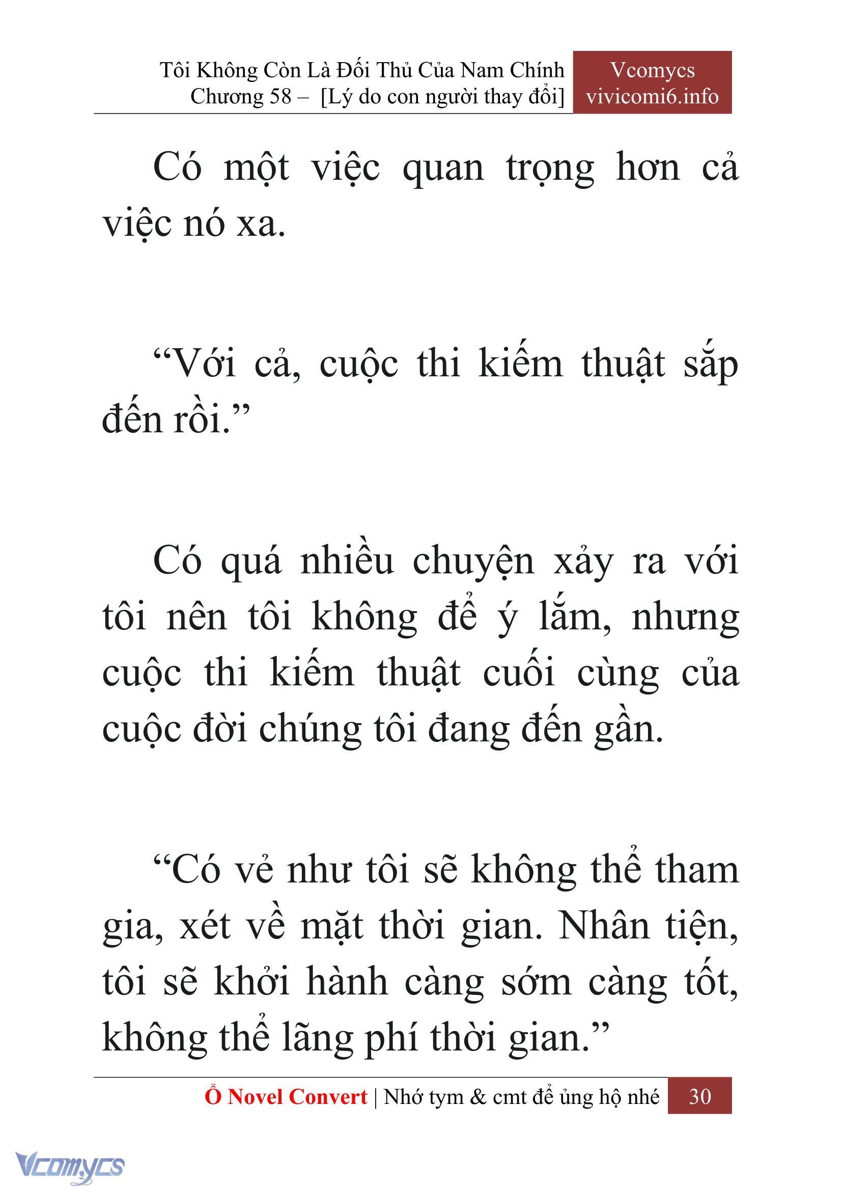 [Novel] Tôi Không Còn Là Đối Thủ Của Nam Chính Chap 58 - Next Chap 59