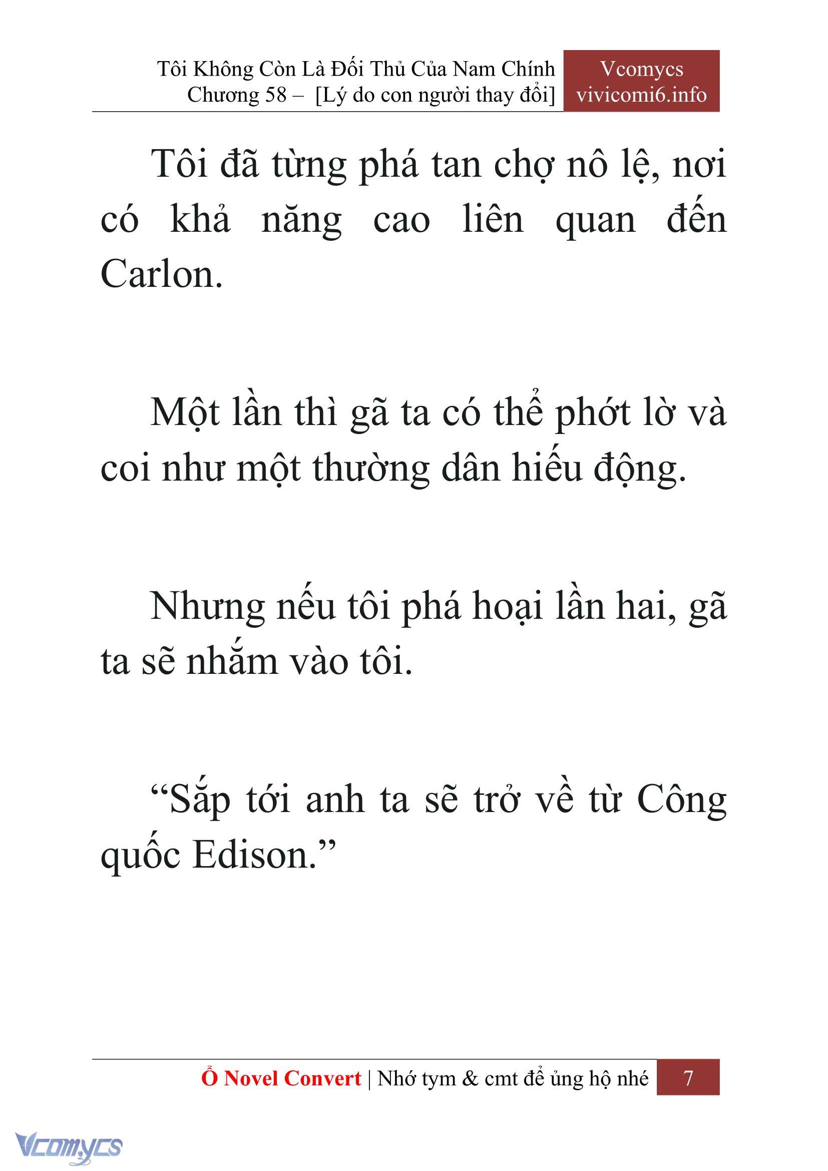 [Novel] Tôi Không Còn Là Đối Thủ Của Nam Chính Chap 58 - Next Chap 59