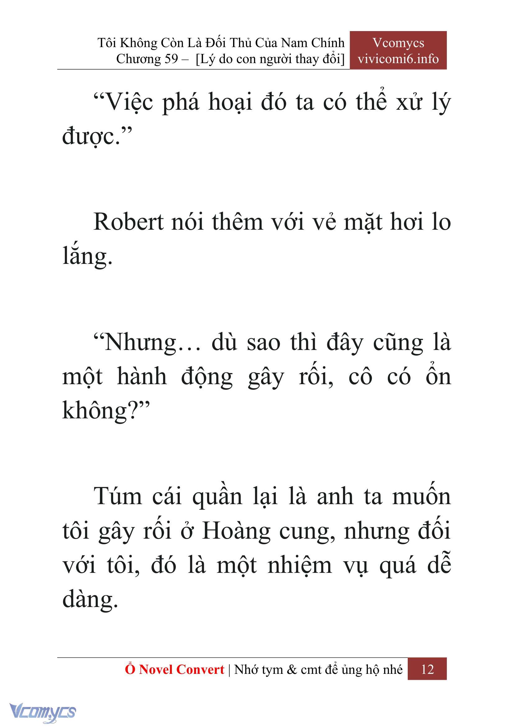 [Novel] Tôi Không Còn Là Đối Thủ Của Nam Chính Chap 59 - Next Chap 60