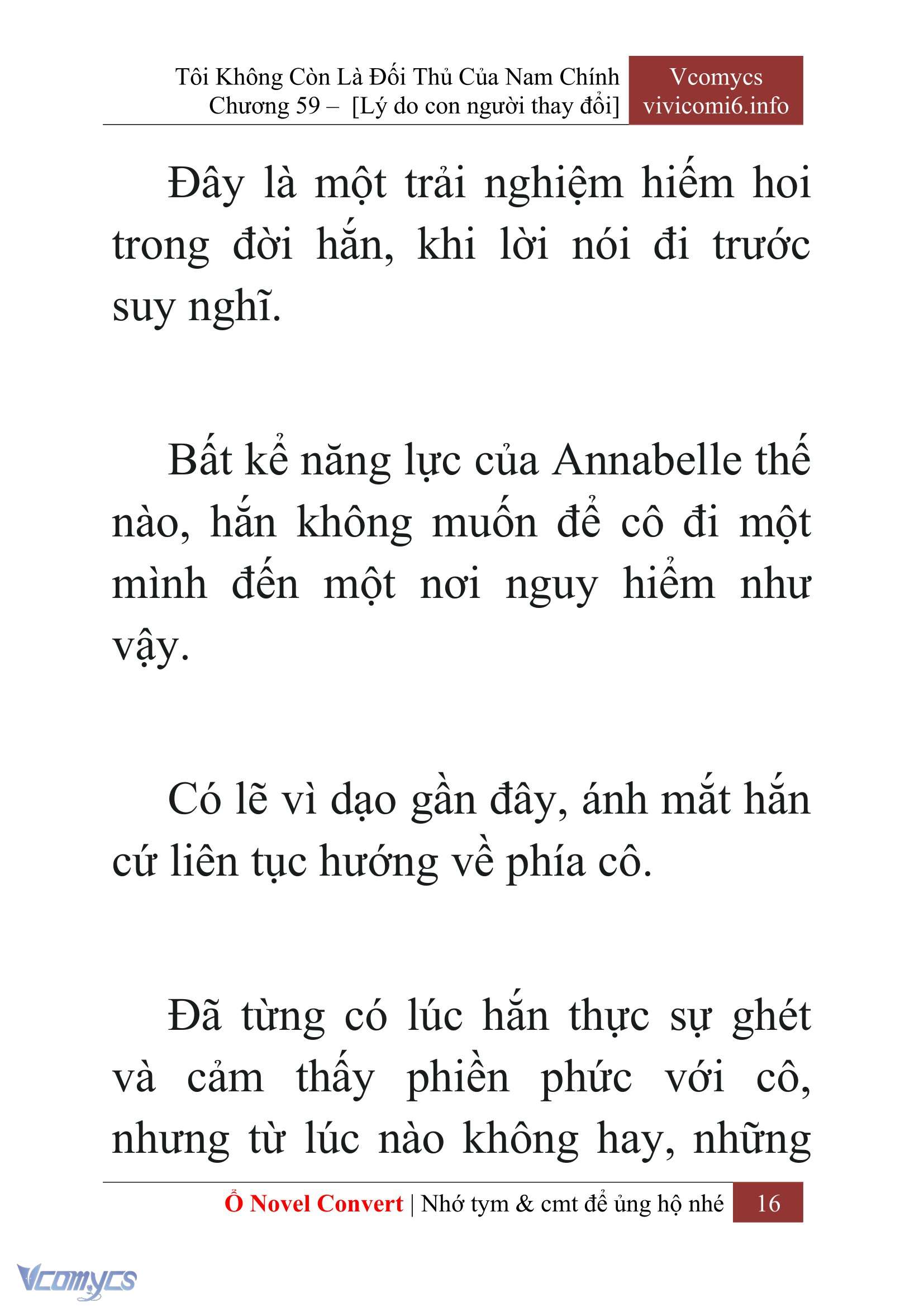 [Novel] Tôi Không Còn Là Đối Thủ Của Nam Chính Chap 59 - Next Chap 60