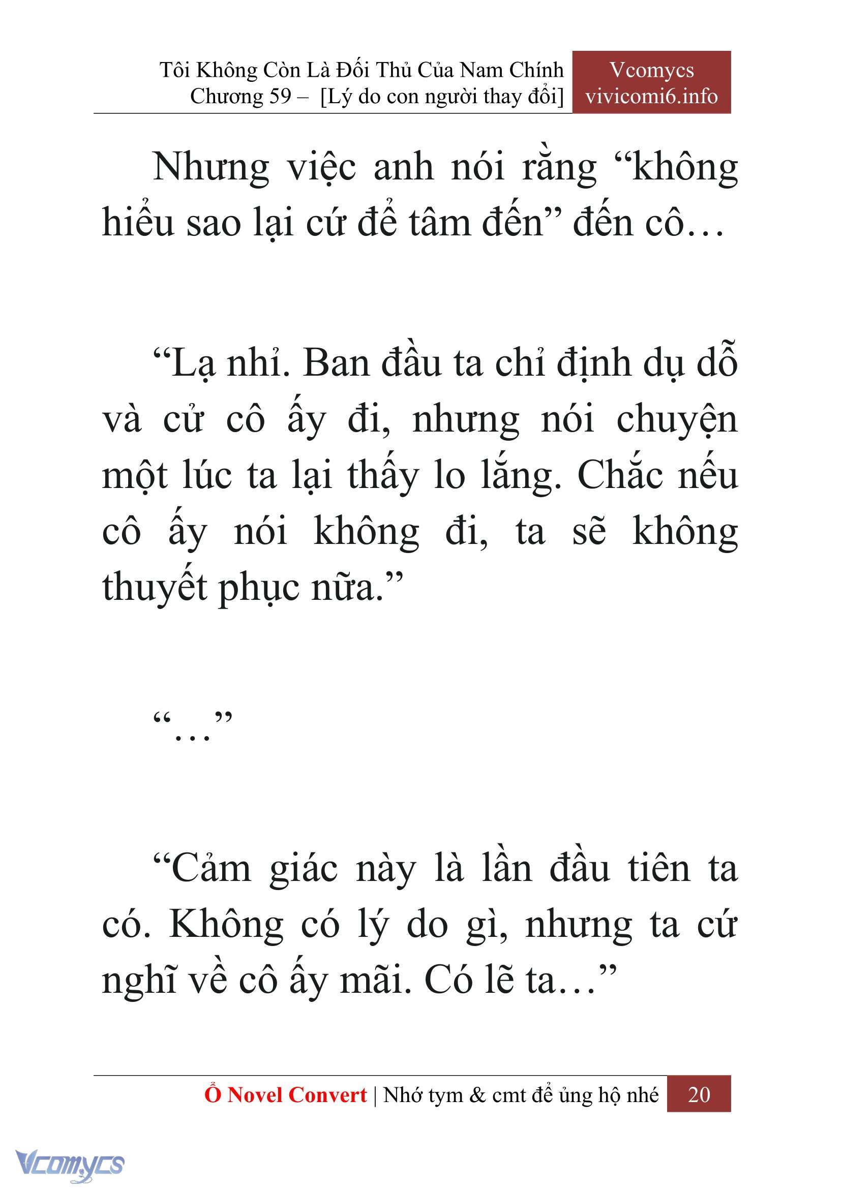 [Novel] Tôi Không Còn Là Đối Thủ Của Nam Chính Chap 59 - Next Chap 60