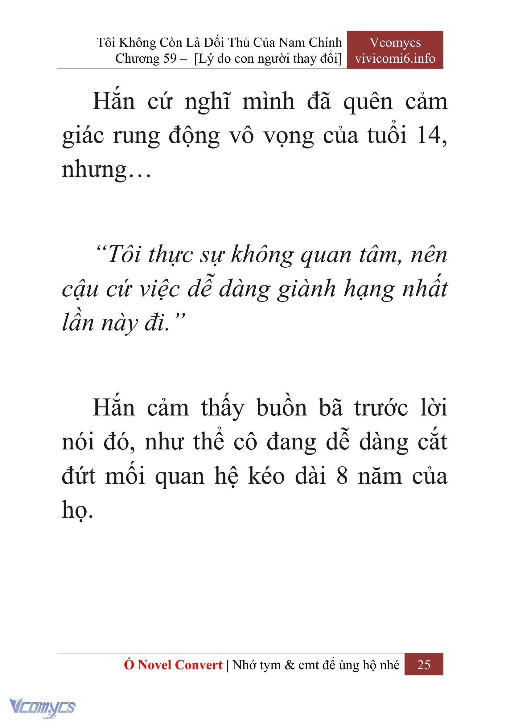 [Novel] Tôi Không Còn Là Đối Thủ Của Nam Chính Chap 59 - Next Chap 60