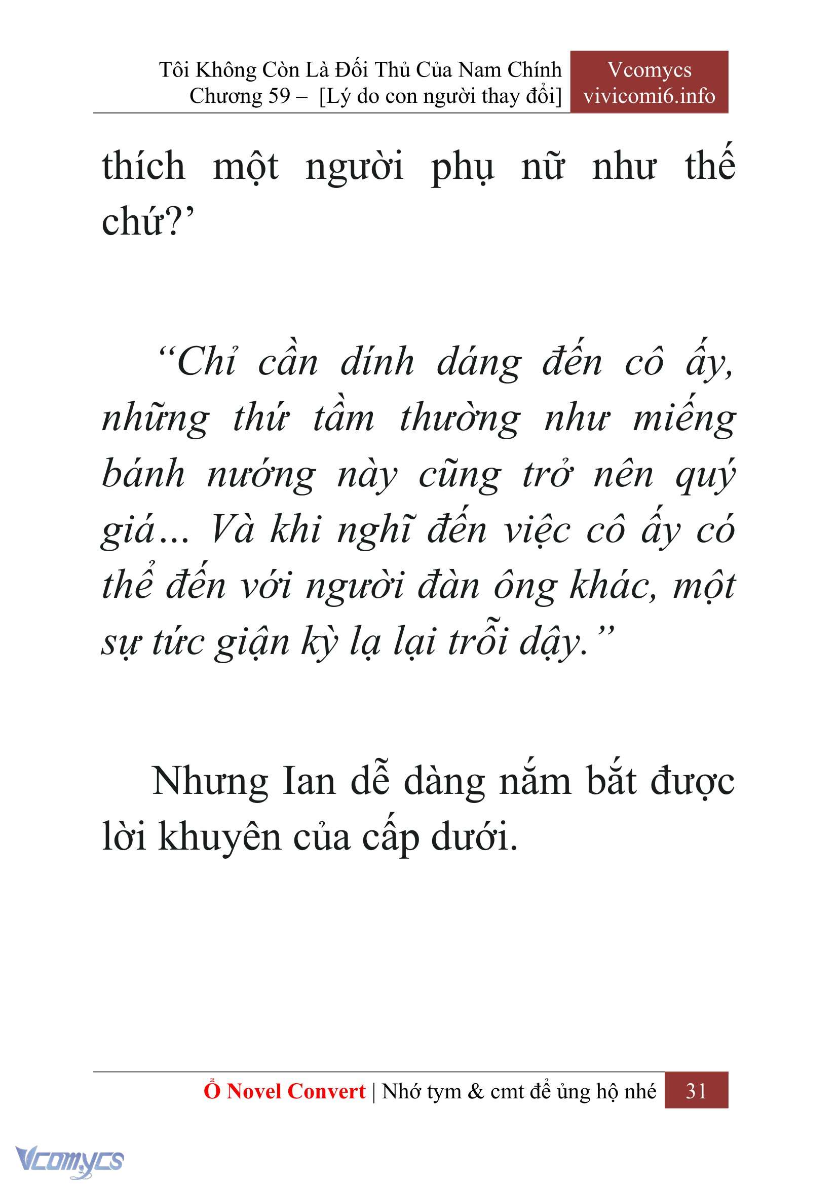 [Novel] Tôi Không Còn Là Đối Thủ Của Nam Chính Chap 59 - Next Chap 60