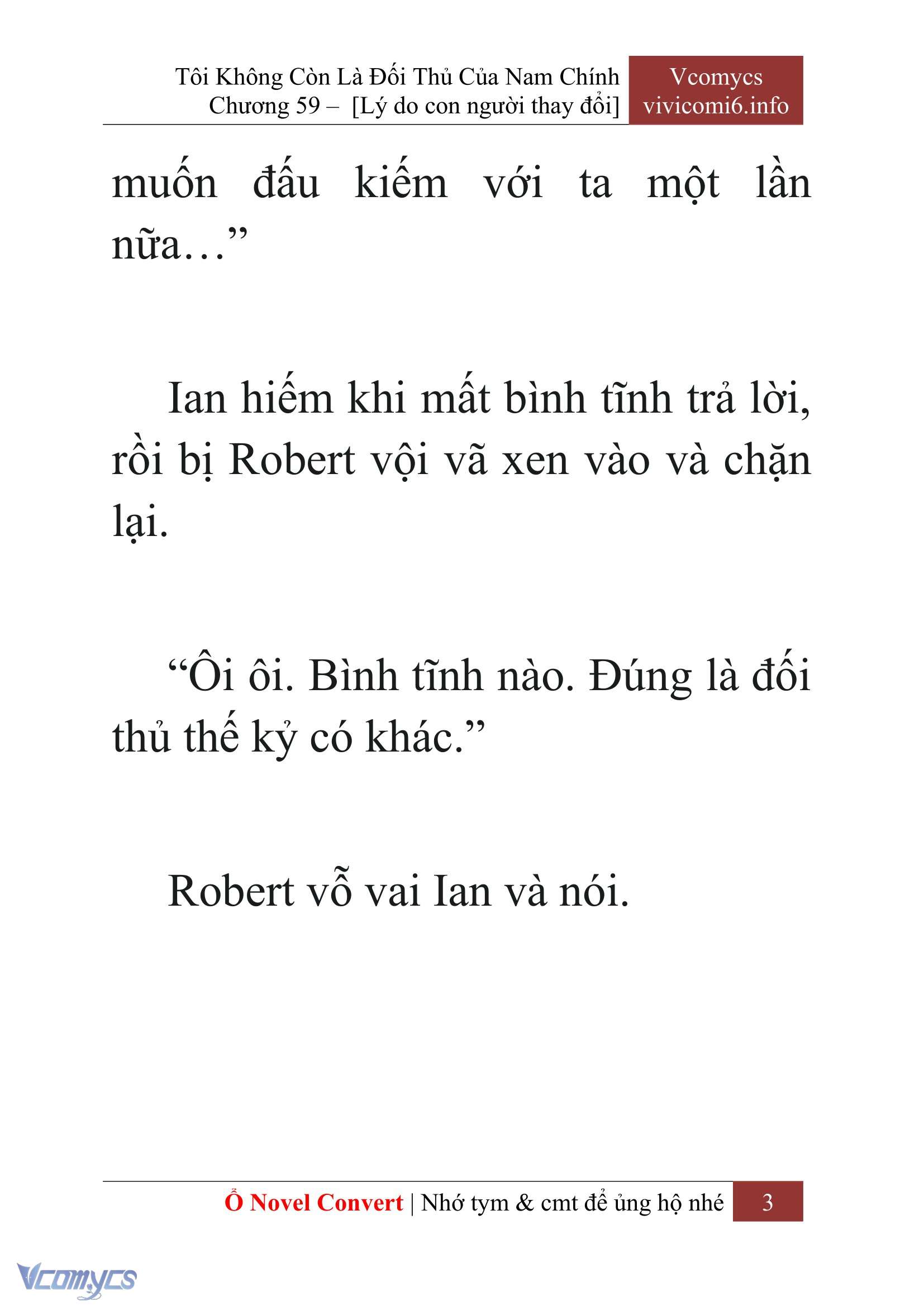 [Novel] Tôi Không Còn Là Đối Thủ Của Nam Chính Chap 59 - Next Chap 60