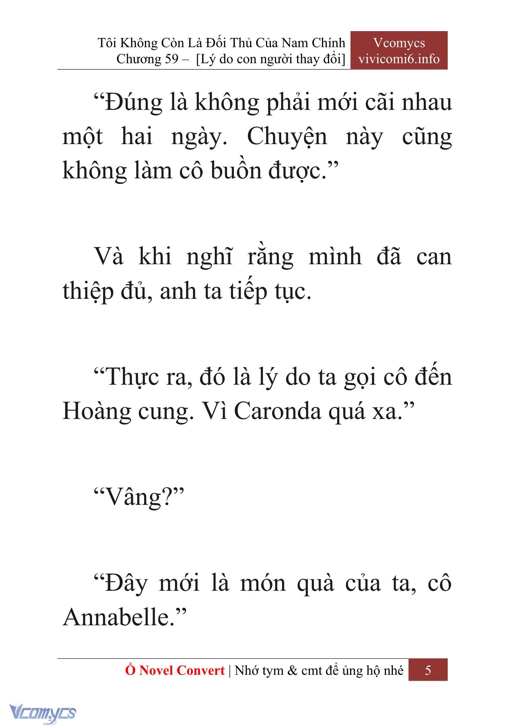 [Novel] Tôi Không Còn Là Đối Thủ Của Nam Chính Chap 59 - Next Chap 60
