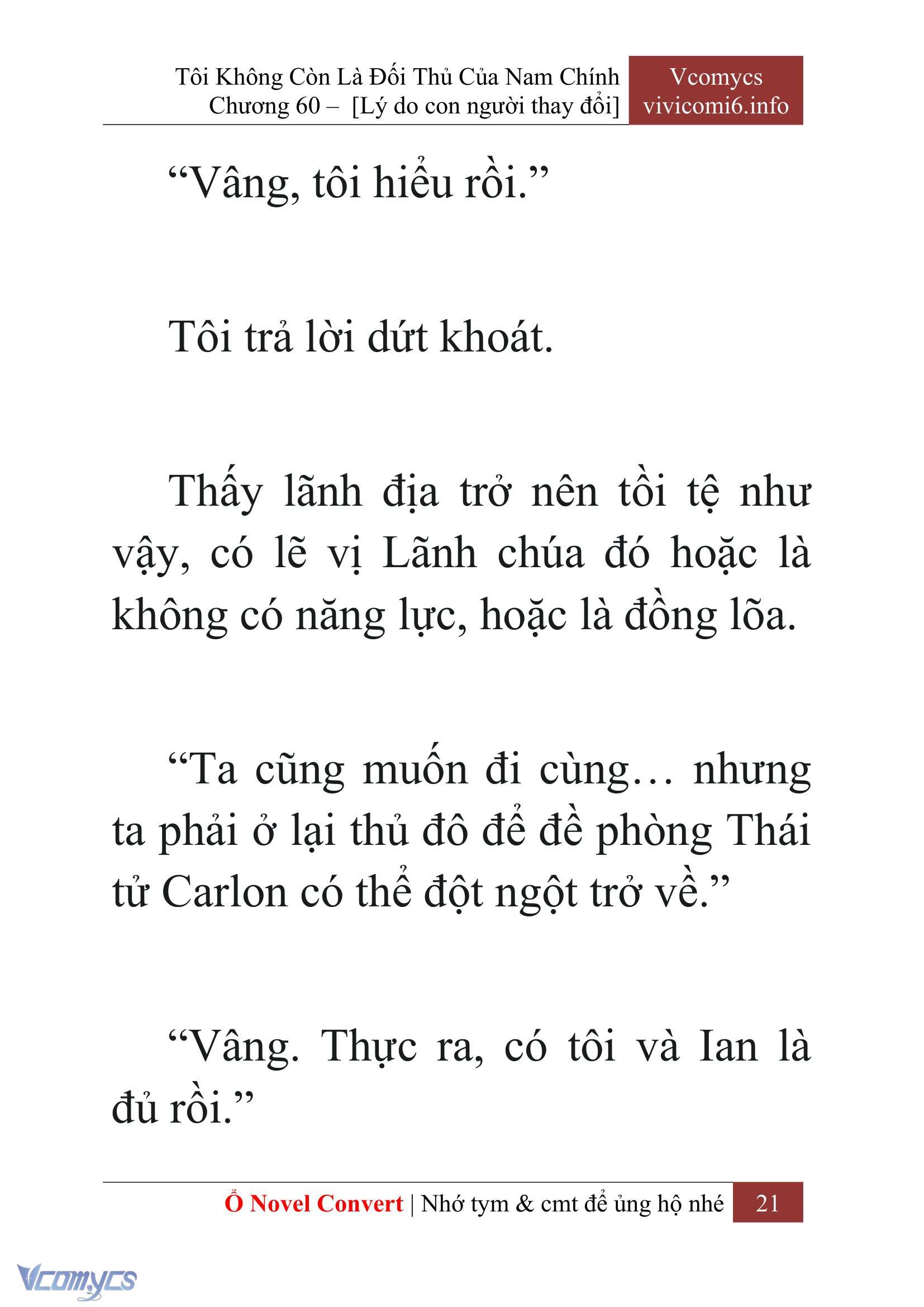 [Novel] Tôi Không Còn Là Đối Thủ Của Nam Chính Chap 60 - Next Chap 61