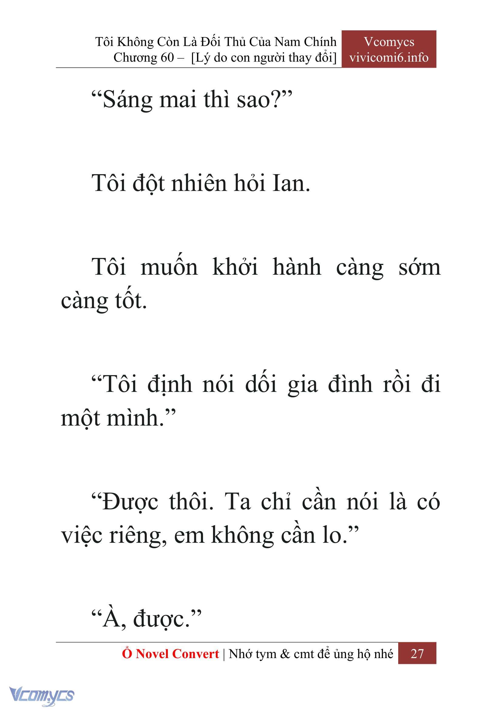 [Novel] Tôi Không Còn Là Đối Thủ Của Nam Chính Chap 60 - Next Chap 61