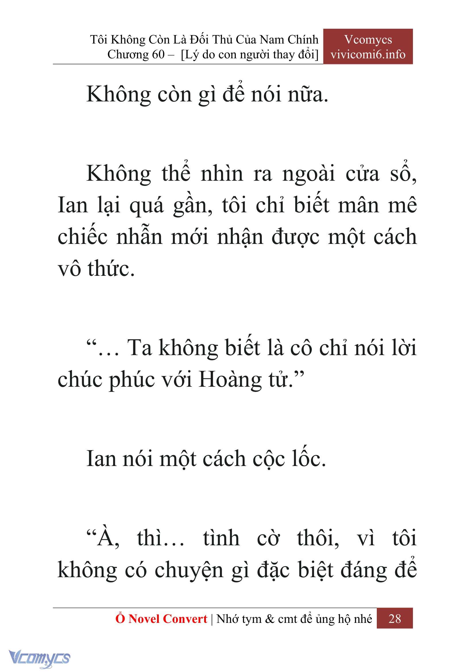 [Novel] Tôi Không Còn Là Đối Thủ Của Nam Chính Chap 60 - Next Chap 61