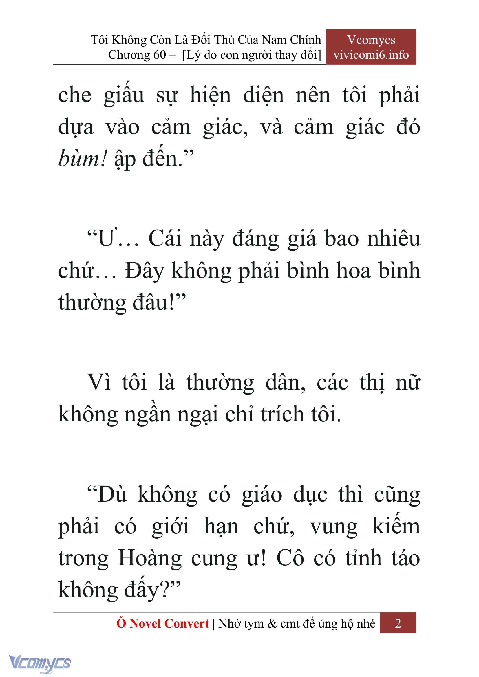 [Novel] Tôi Không Còn Là Đối Thủ Của Nam Chính Chap 60 - Next Chap 61