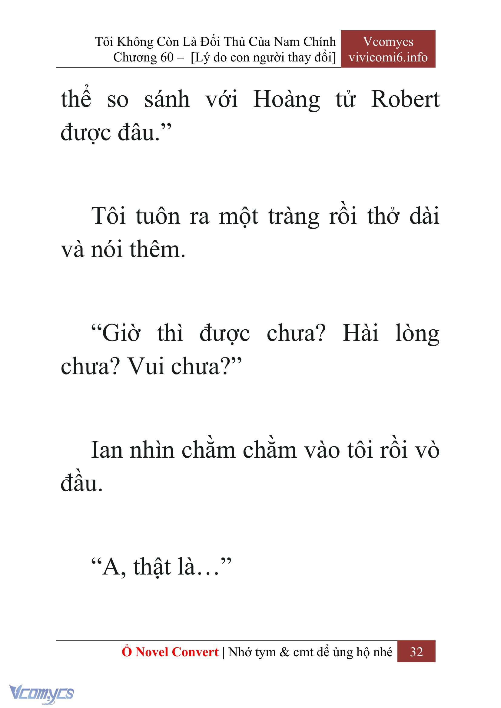 [Novel] Tôi Không Còn Là Đối Thủ Của Nam Chính Chap 60 - Next Chap 61