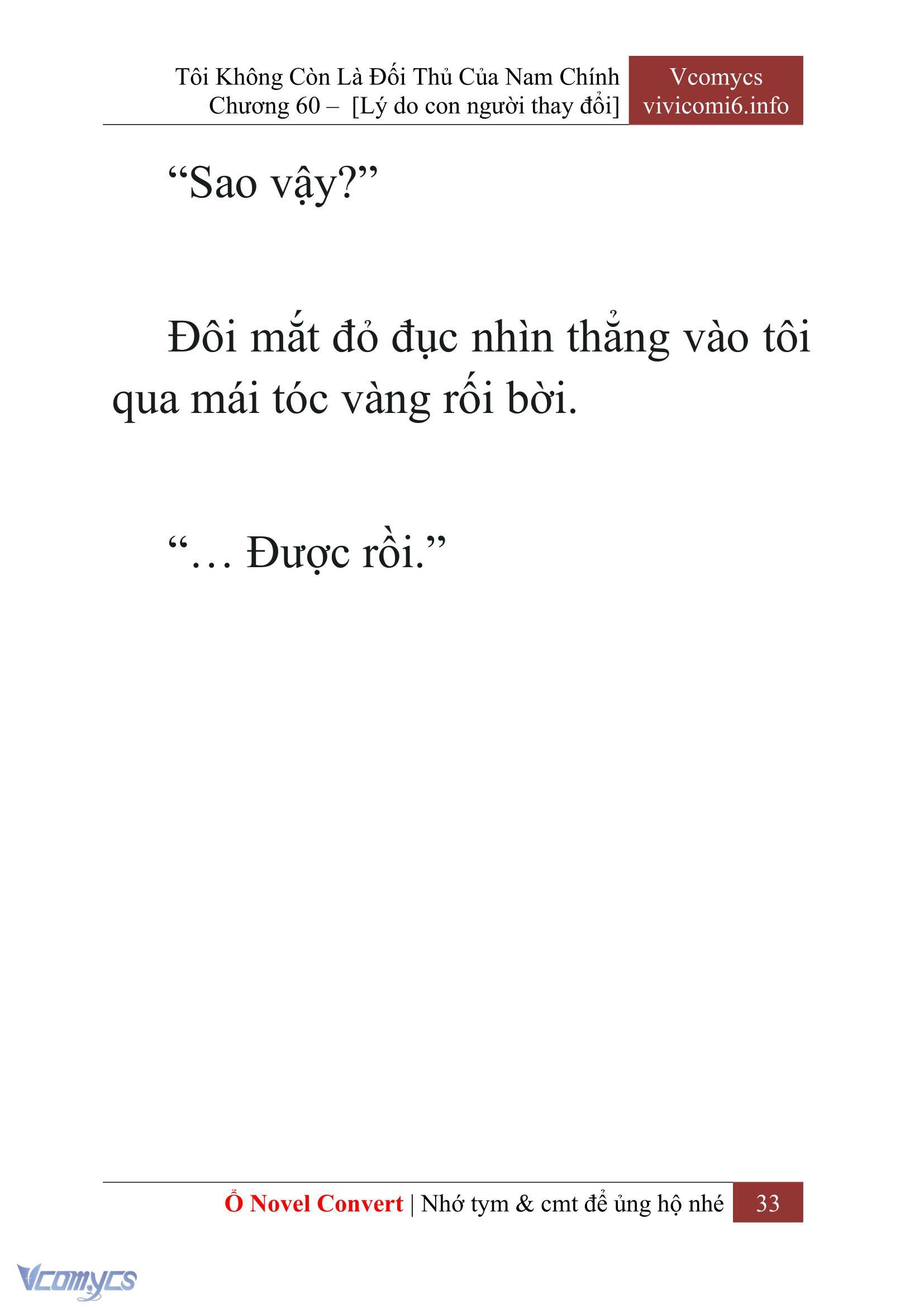 [Novel] Tôi Không Còn Là Đối Thủ Của Nam Chính Chap 60 - Next Chap 61