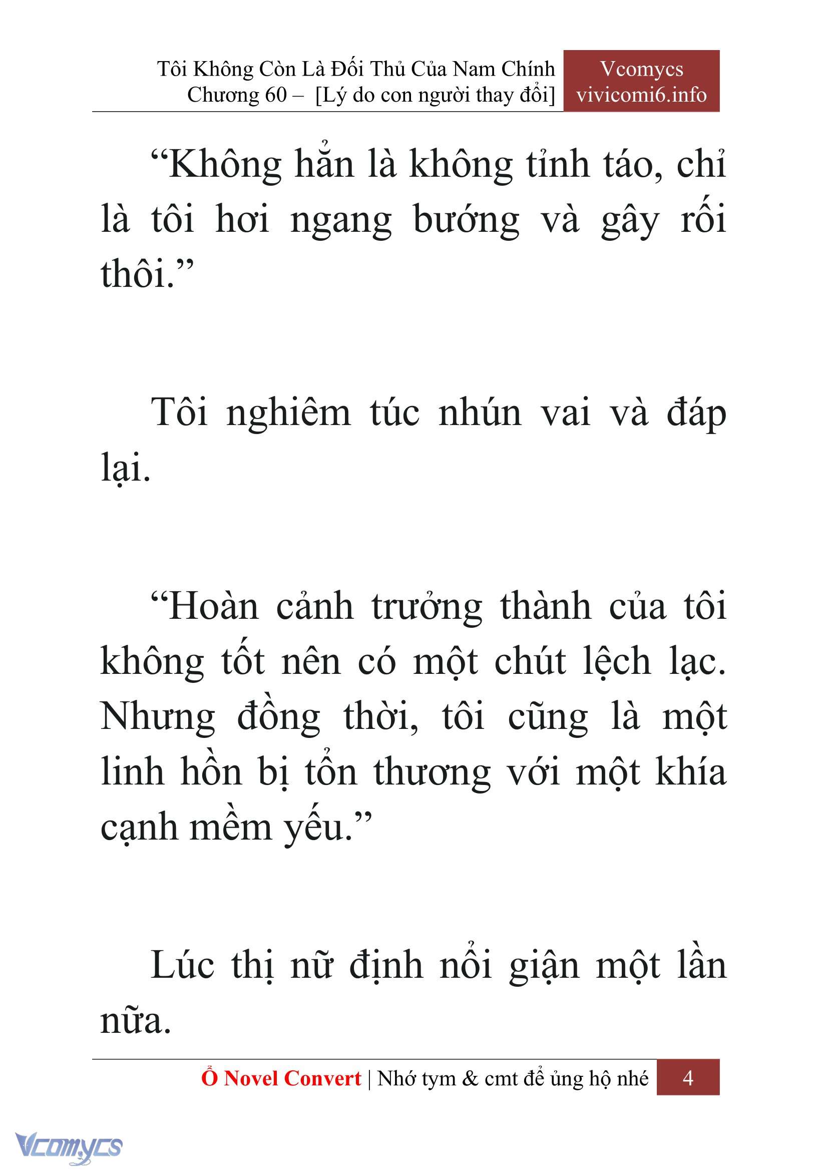 [Novel] Tôi Không Còn Là Đối Thủ Của Nam Chính Chap 60 - Next Chap 61
