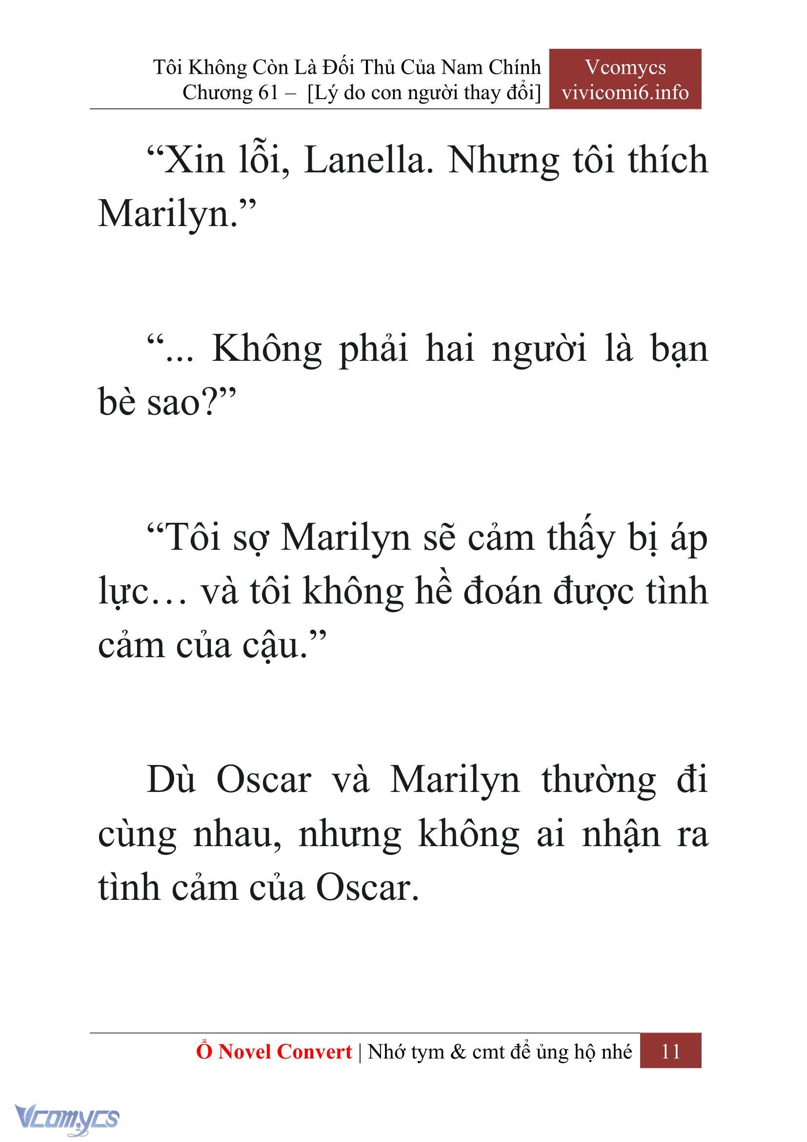 [Novel] Tôi Không Còn Là Đối Thủ Của Nam Chính Chap 61 - Next Chap 62