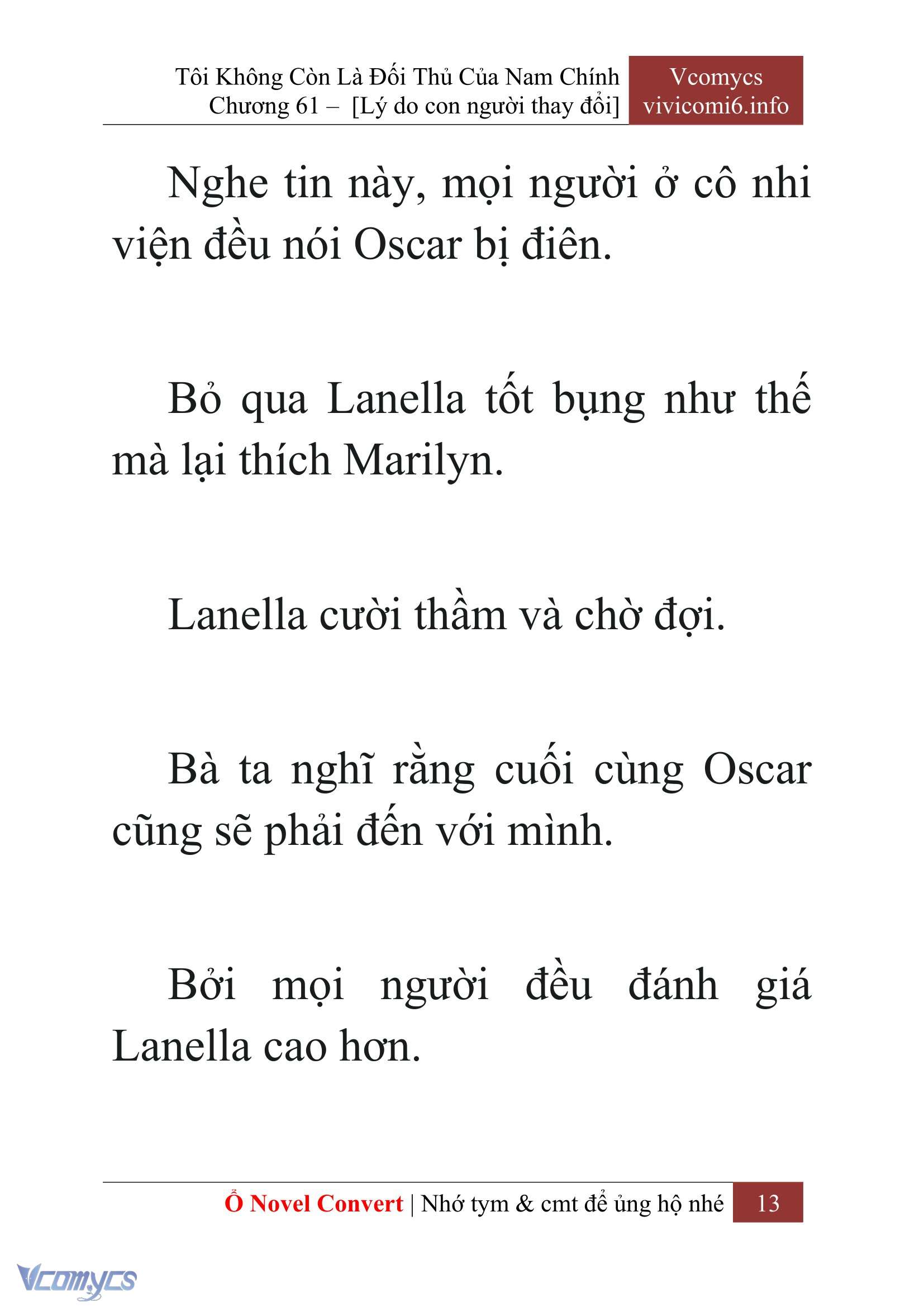 [Novel] Tôi Không Còn Là Đối Thủ Của Nam Chính Chap 61 - Next Chap 62