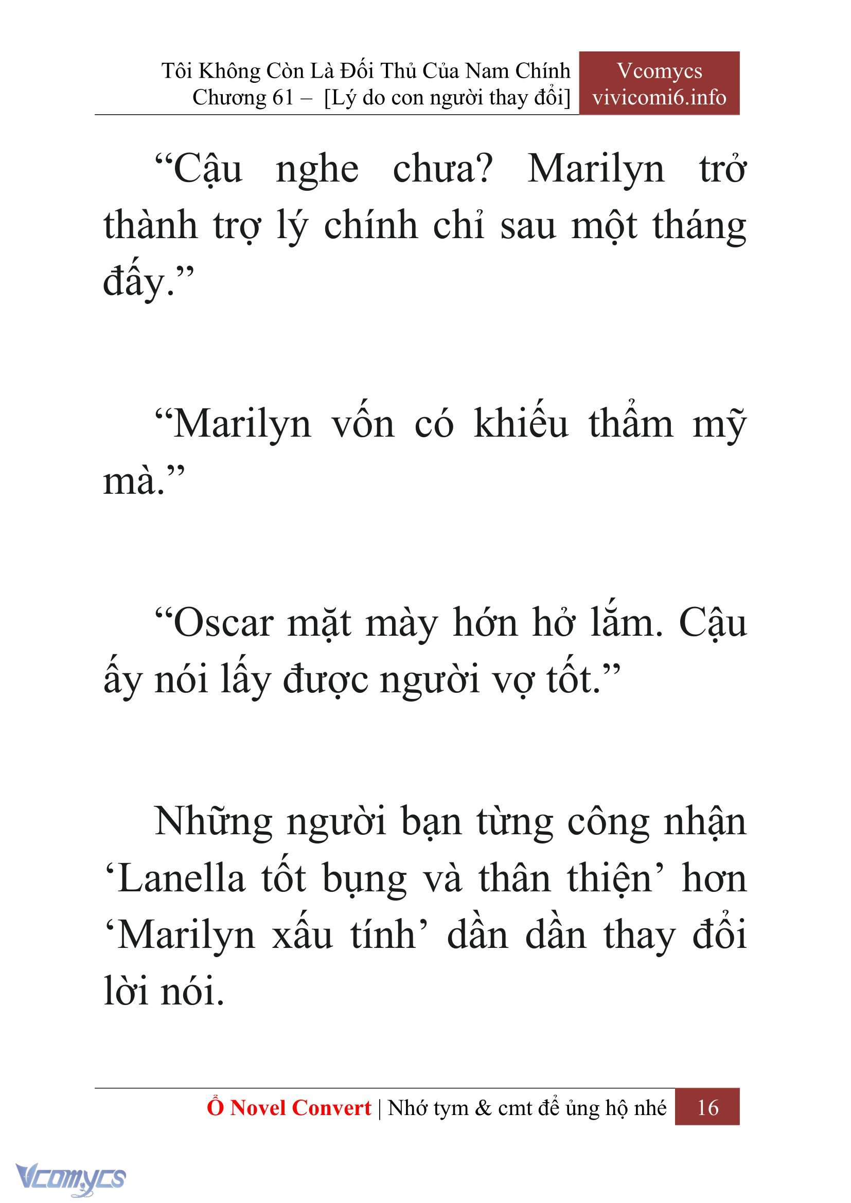 [Novel] Tôi Không Còn Là Đối Thủ Của Nam Chính Chap 61 - Next Chap 62