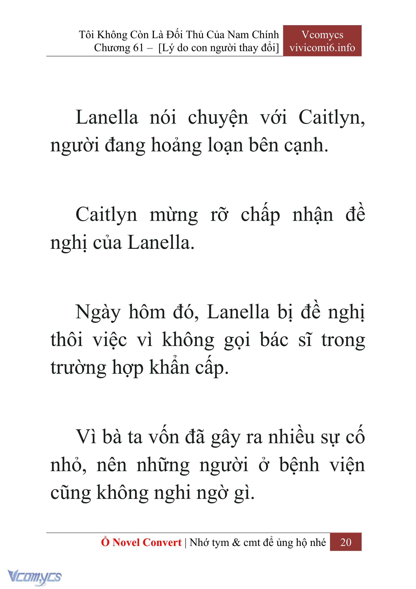 [Novel] Tôi Không Còn Là Đối Thủ Của Nam Chính Chap 61 - Next Chap 62
