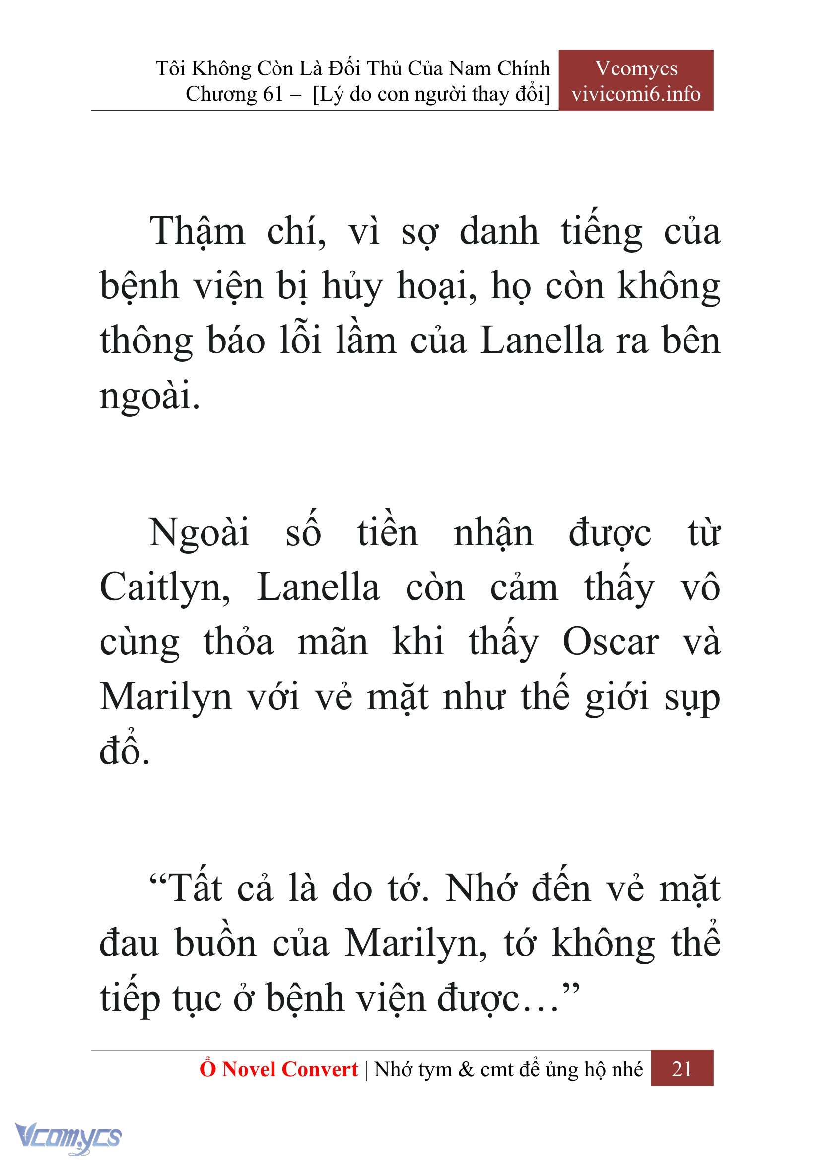 [Novel] Tôi Không Còn Là Đối Thủ Của Nam Chính Chap 61 - Next Chap 62