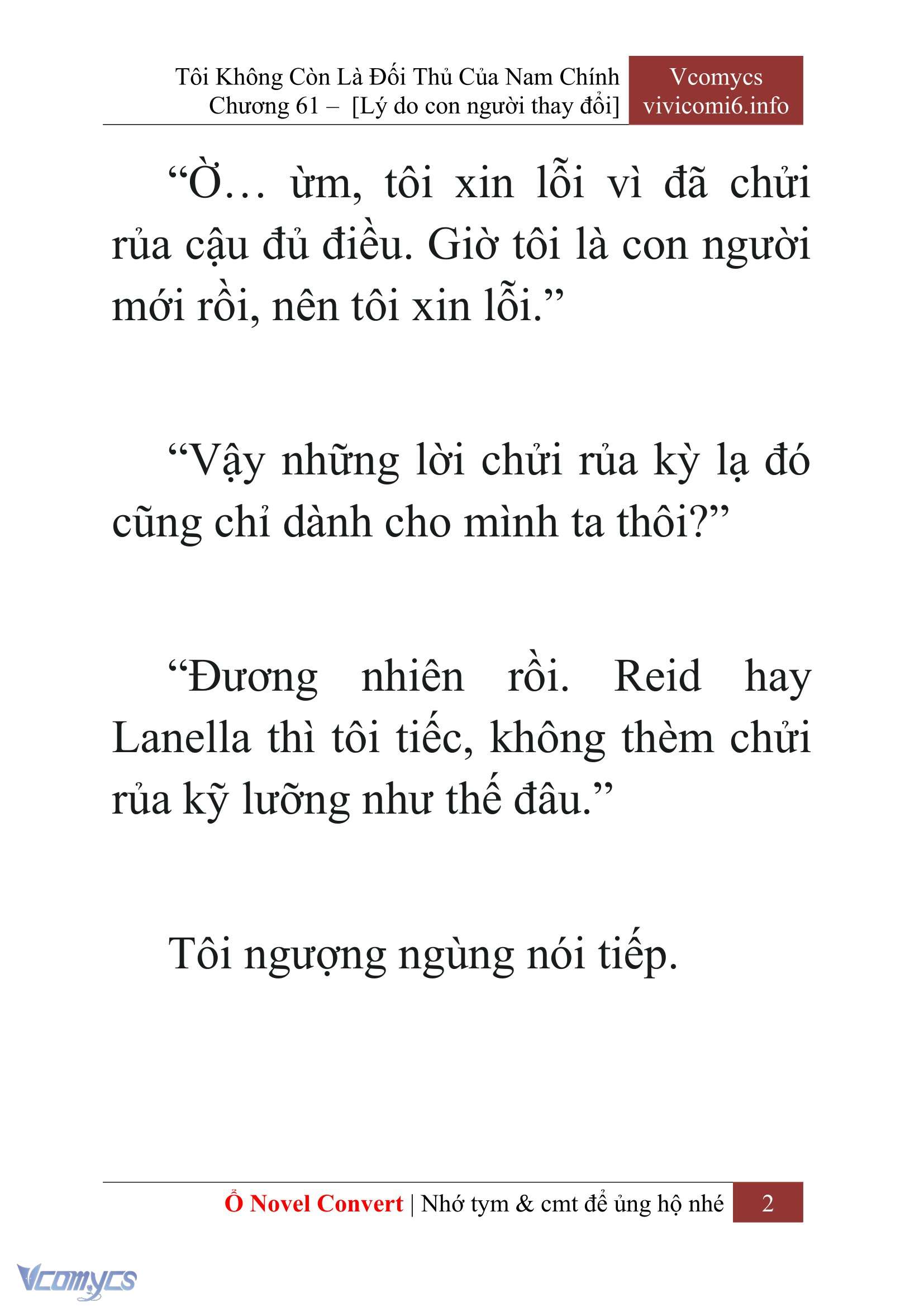 [Novel] Tôi Không Còn Là Đối Thủ Của Nam Chính Chap 61 - Next Chap 62