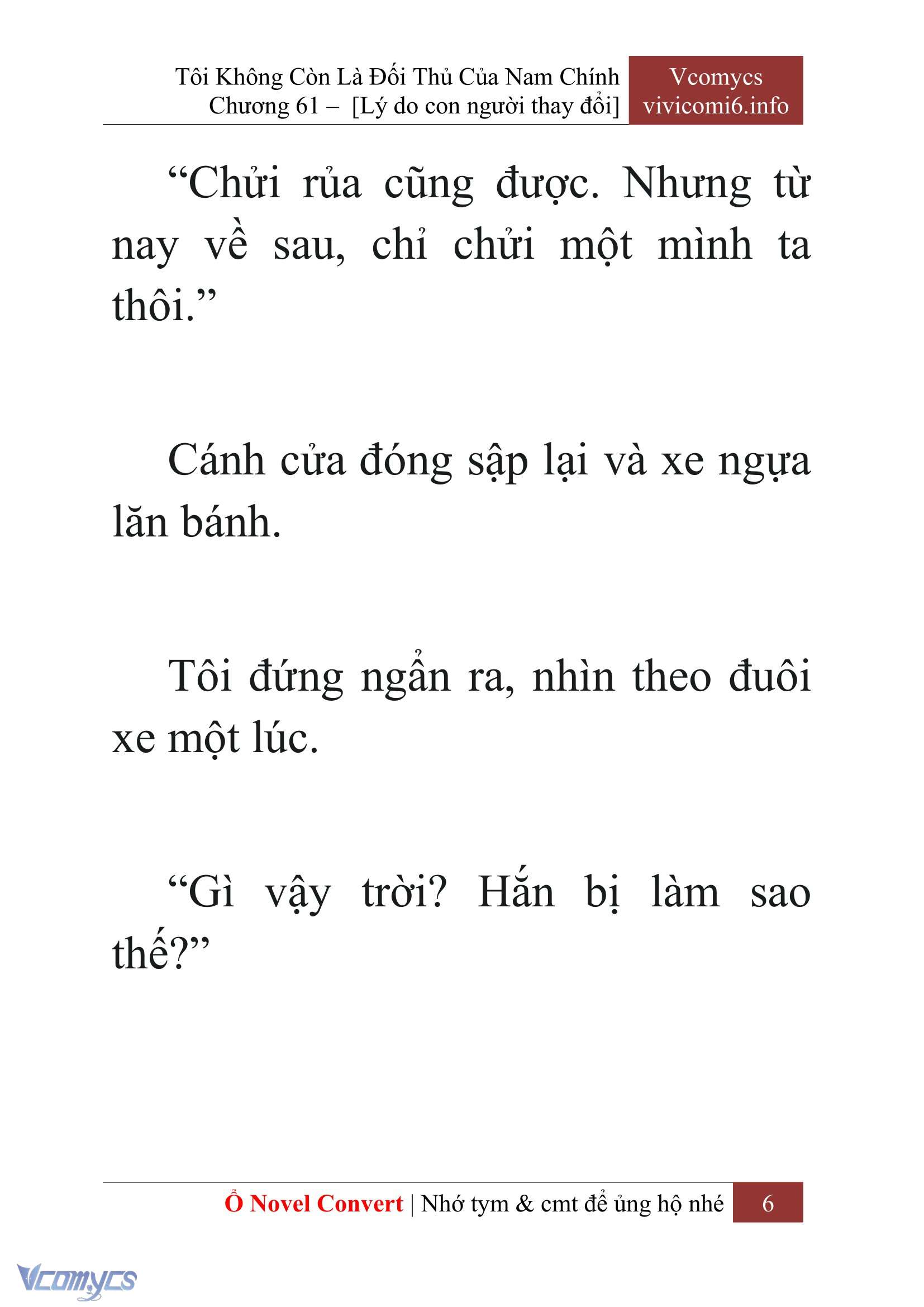[Novel] Tôi Không Còn Là Đối Thủ Của Nam Chính Chap 61 - Next Chap 62