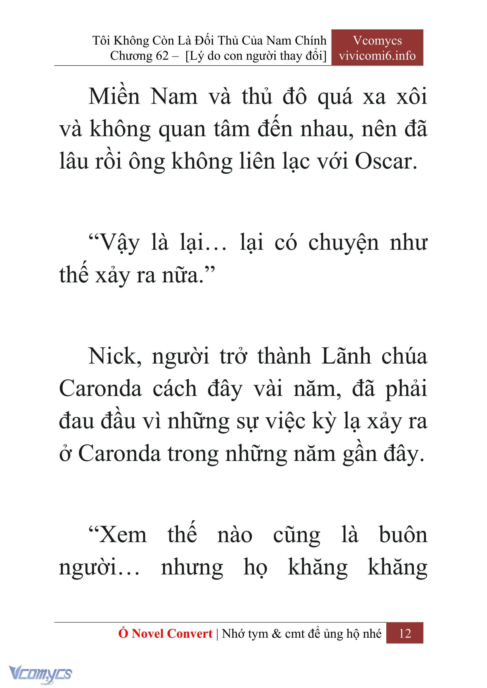 [Novel] Tôi Không Còn Là Đối Thủ Của Nam Chính Chap 62 - Next Chap 63