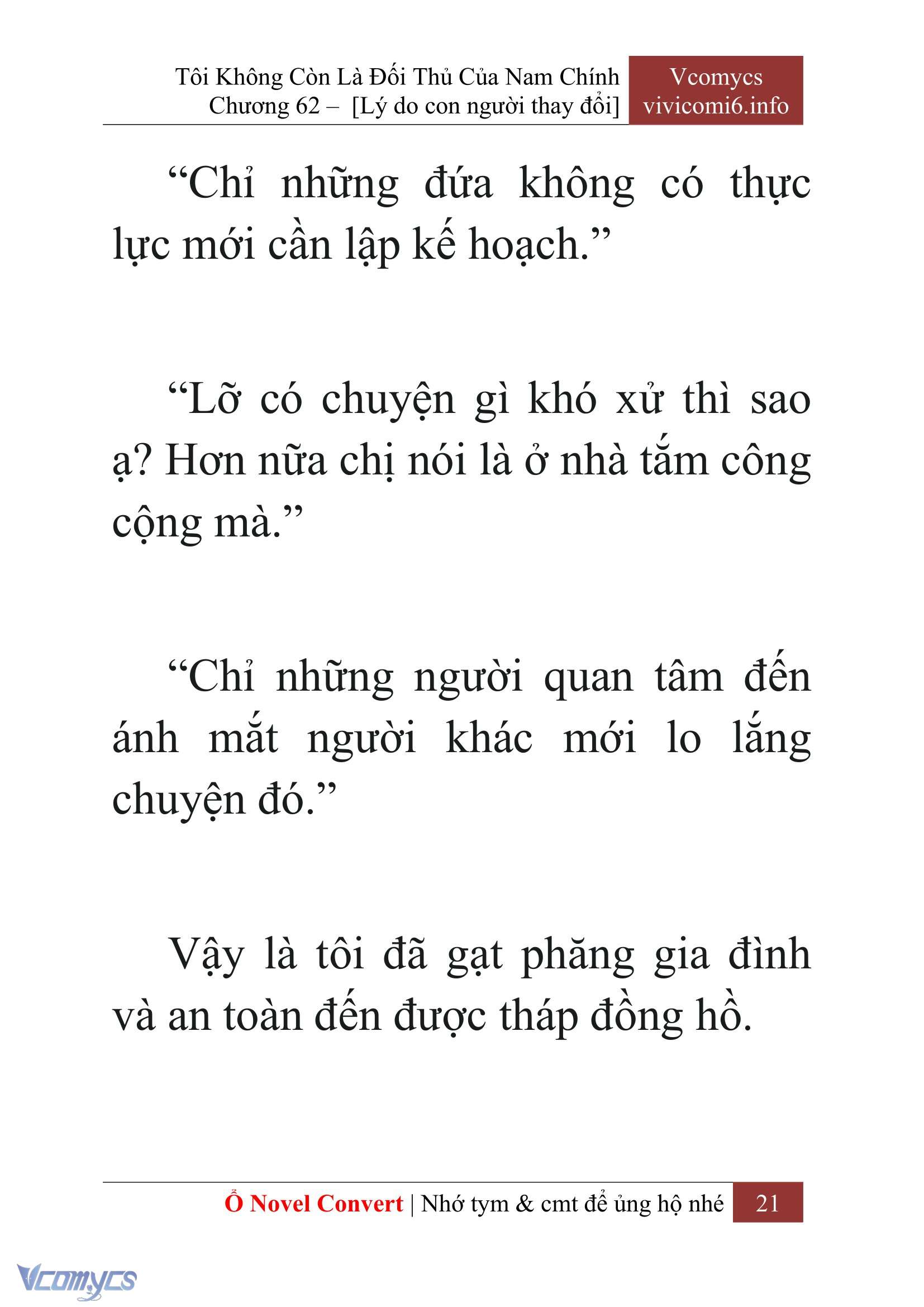 [Novel] Tôi Không Còn Là Đối Thủ Của Nam Chính Chap 62 - Next Chap 63