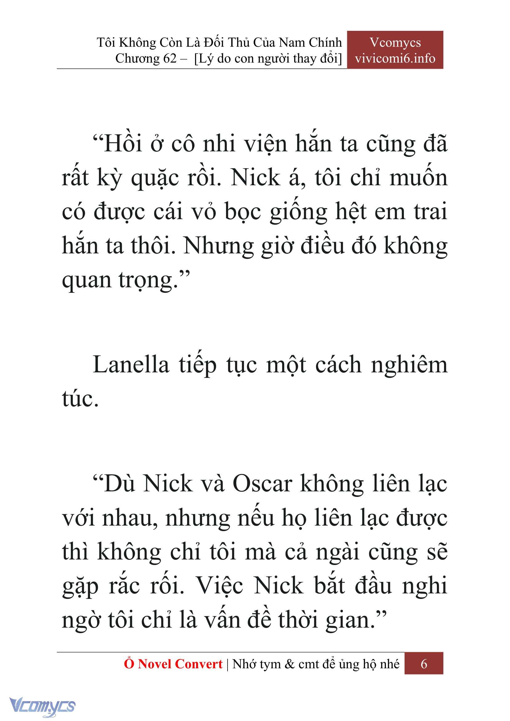 [Novel] Tôi Không Còn Là Đối Thủ Của Nam Chính Chap 62 - Next Chap 63