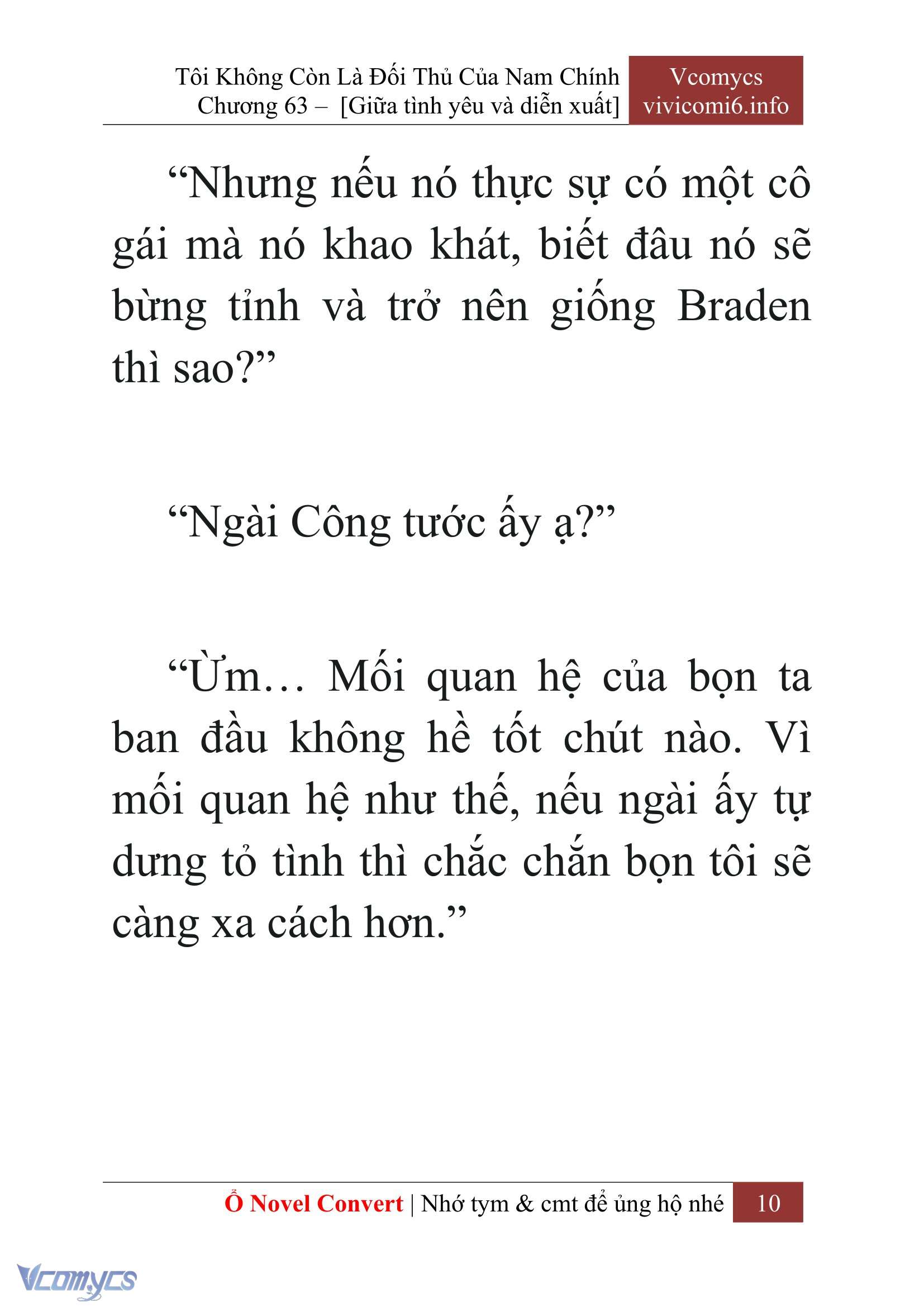 [Novel] Tôi Không Còn Là Đối Thủ Của Nam Chính Chap 63 - Next Chap 64