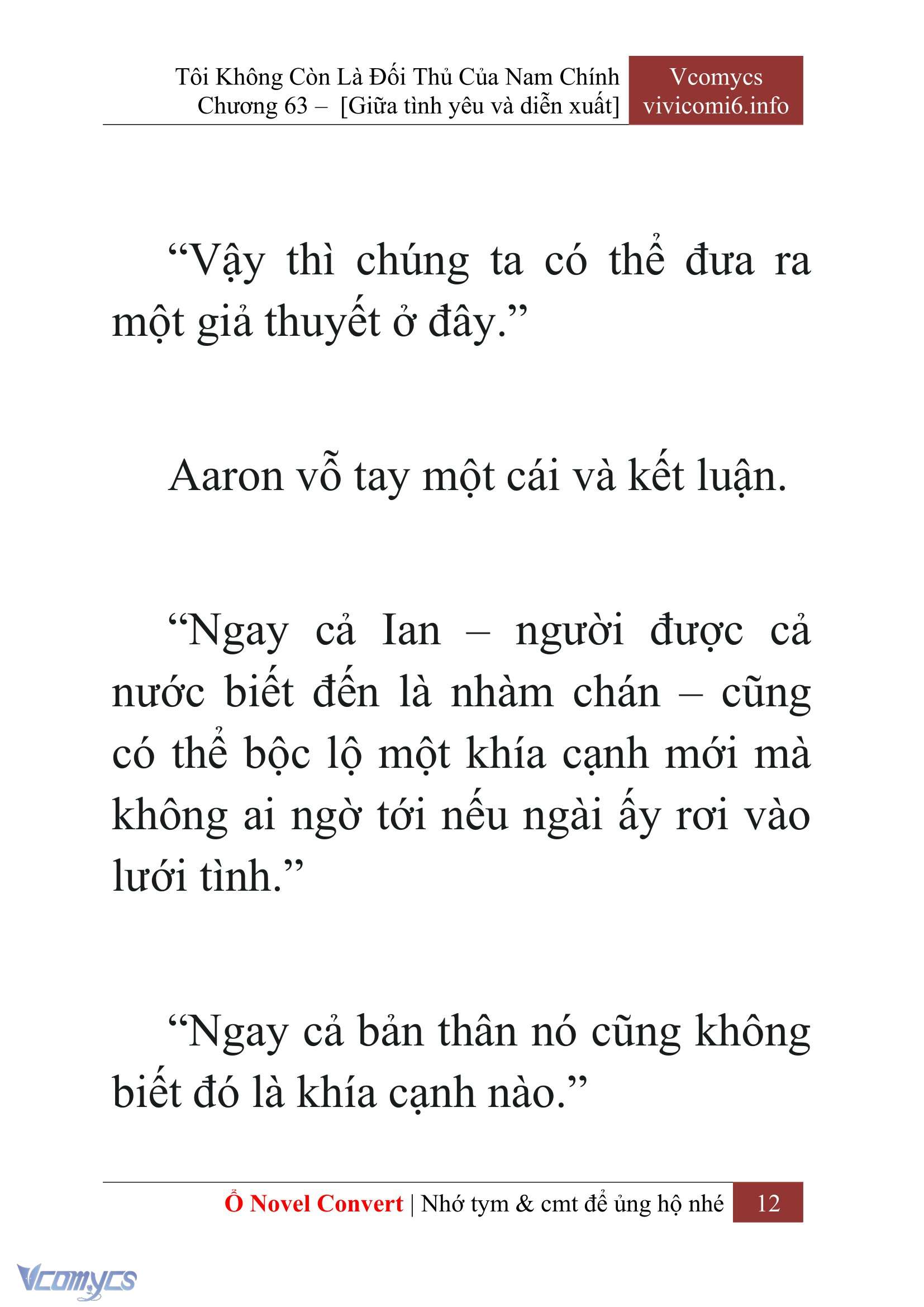 [Novel] Tôi Không Còn Là Đối Thủ Của Nam Chính Chap 63 - Next Chap 64
