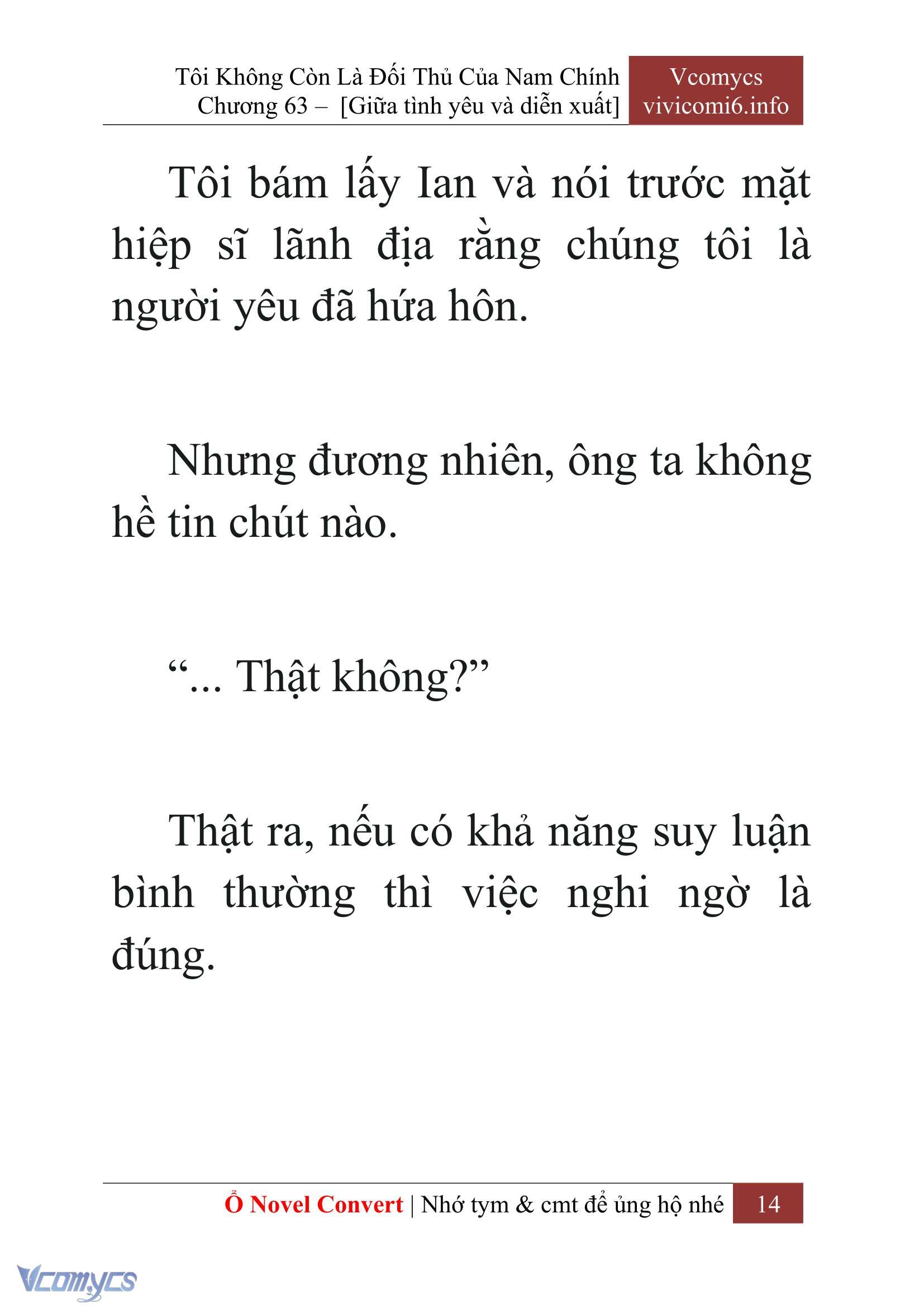 [Novel] Tôi Không Còn Là Đối Thủ Của Nam Chính Chap 63 - Next Chap 64