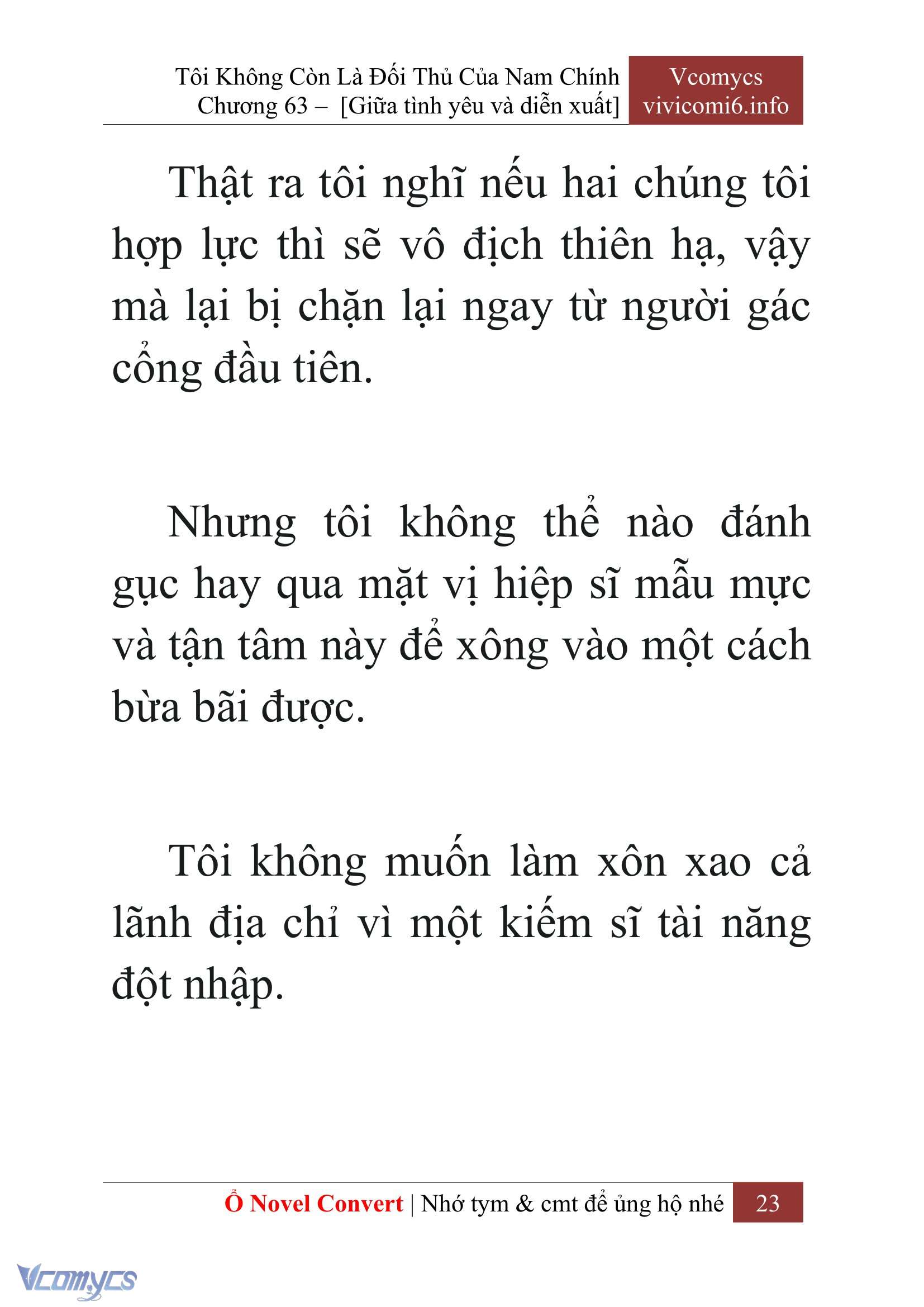 [Novel] Tôi Không Còn Là Đối Thủ Của Nam Chính Chap 63 - Next Chap 64