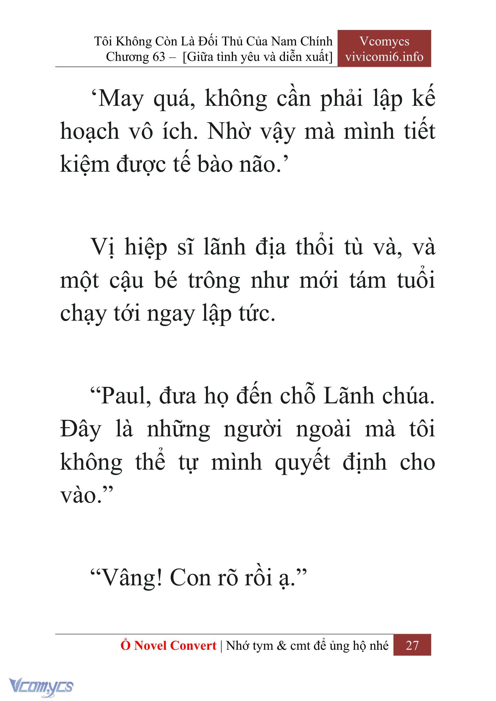 [Novel] Tôi Không Còn Là Đối Thủ Của Nam Chính Chap 63 - Next Chap 64
