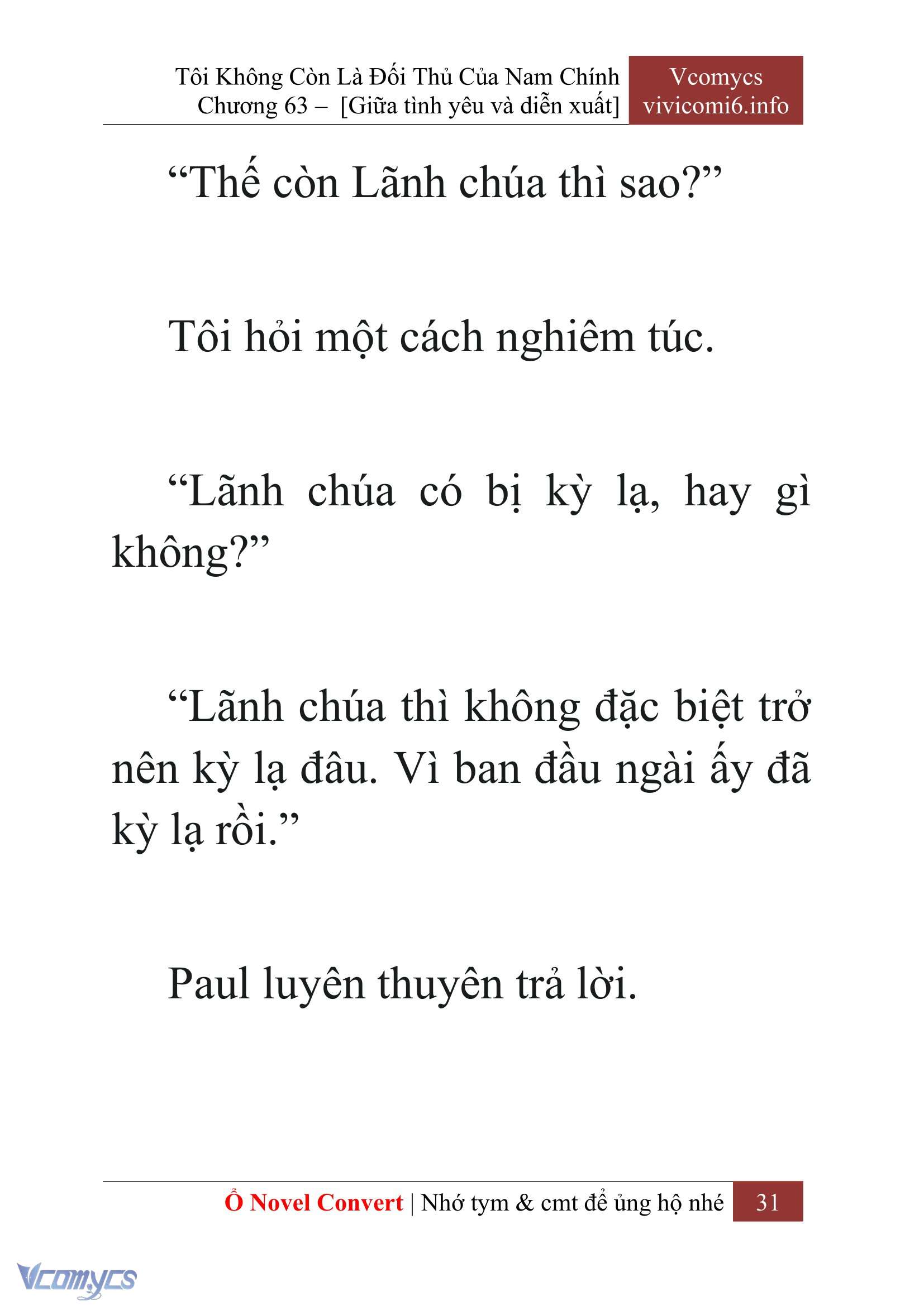 [Novel] Tôi Không Còn Là Đối Thủ Của Nam Chính Chap 63 - Next Chap 64