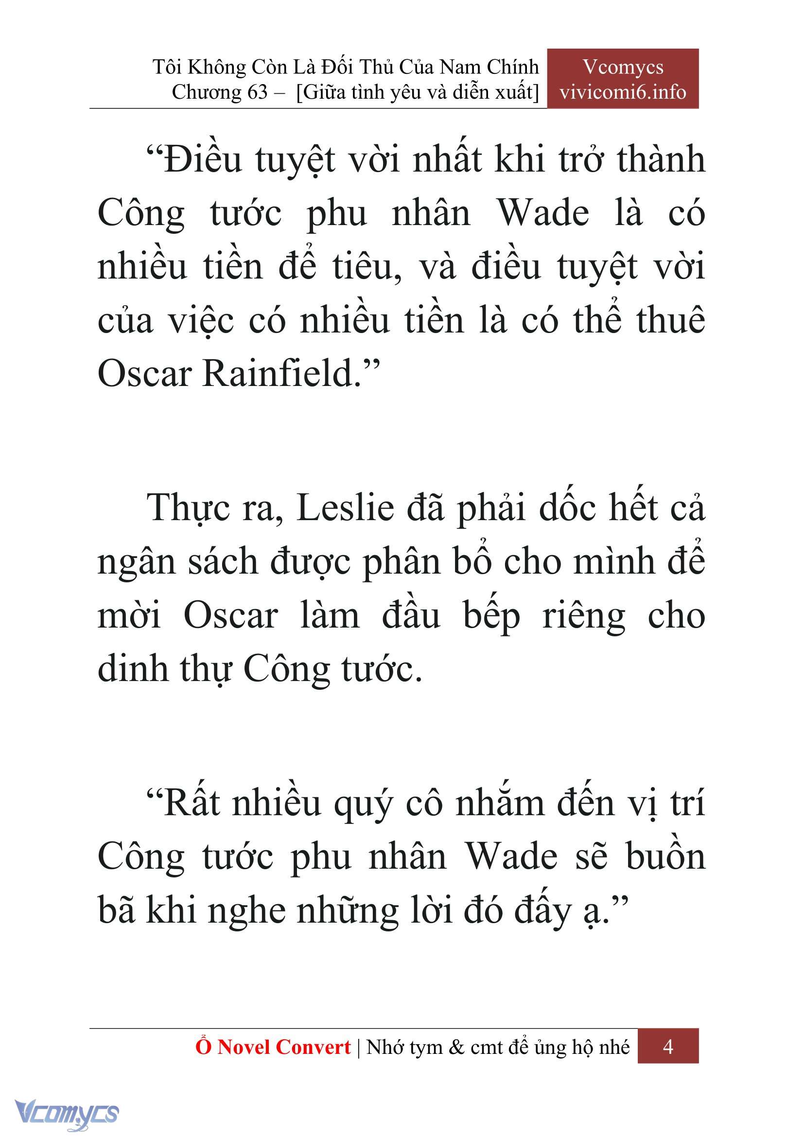[Novel] Tôi Không Còn Là Đối Thủ Của Nam Chính Chap 63 - Next Chap 64