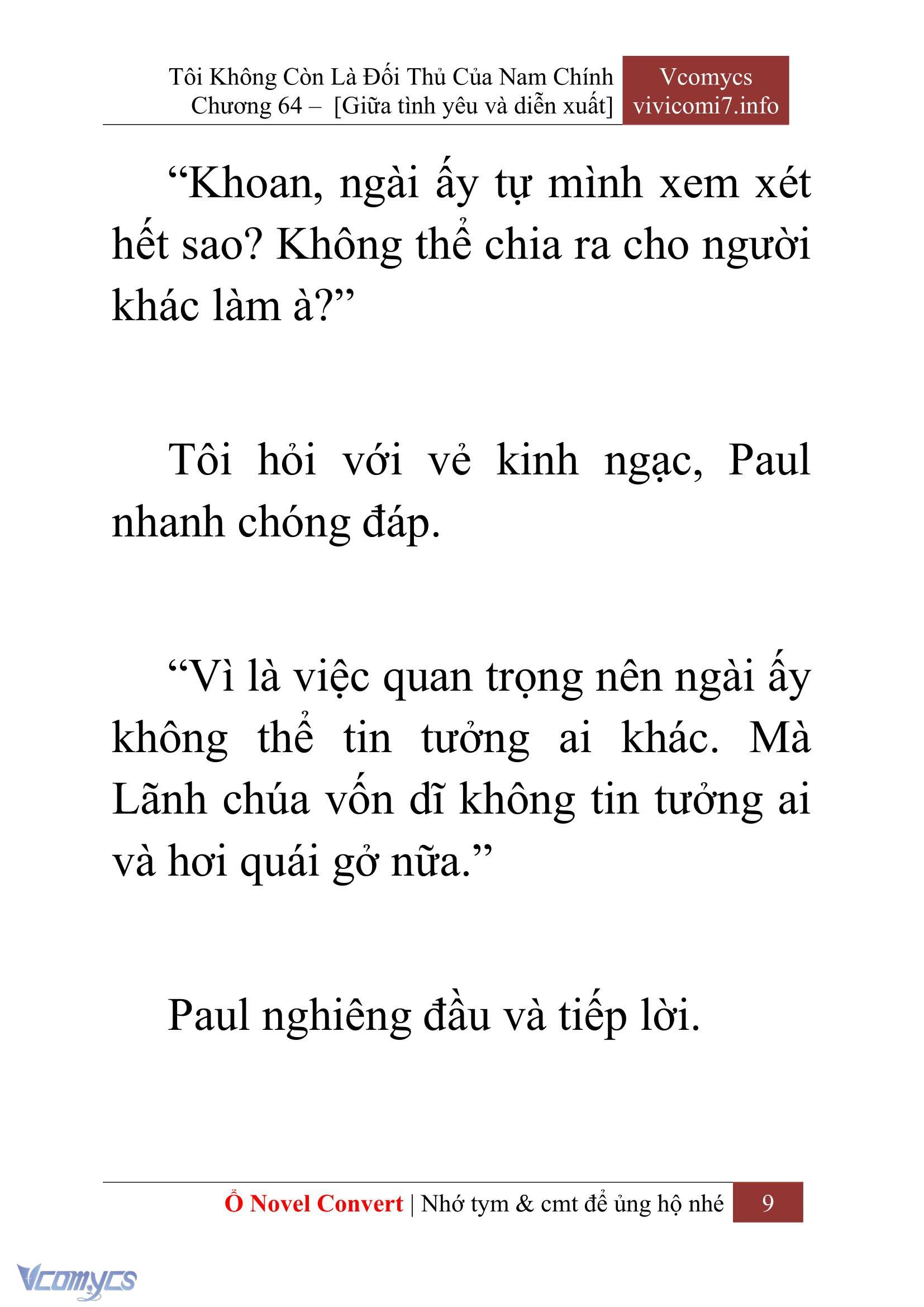 [Novel] Tôi Không Còn Là Đối Thủ Của Nam Chính Chap 64 - Next Chap 65