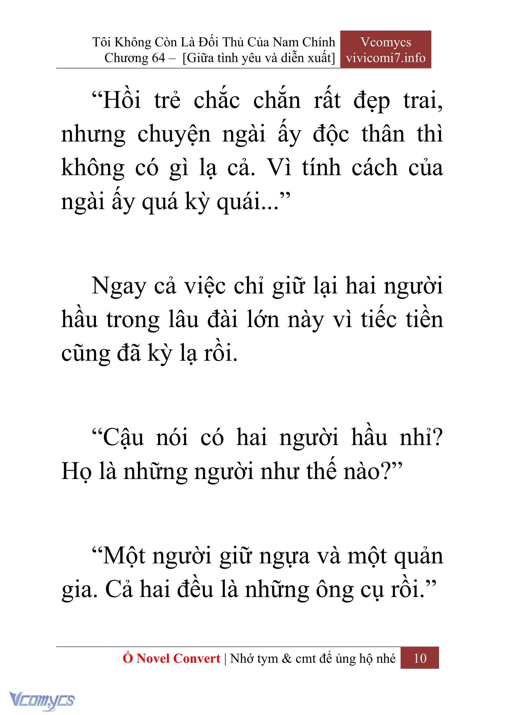 [Novel] Tôi Không Còn Là Đối Thủ Của Nam Chính Chap 64 - Next Chap 65