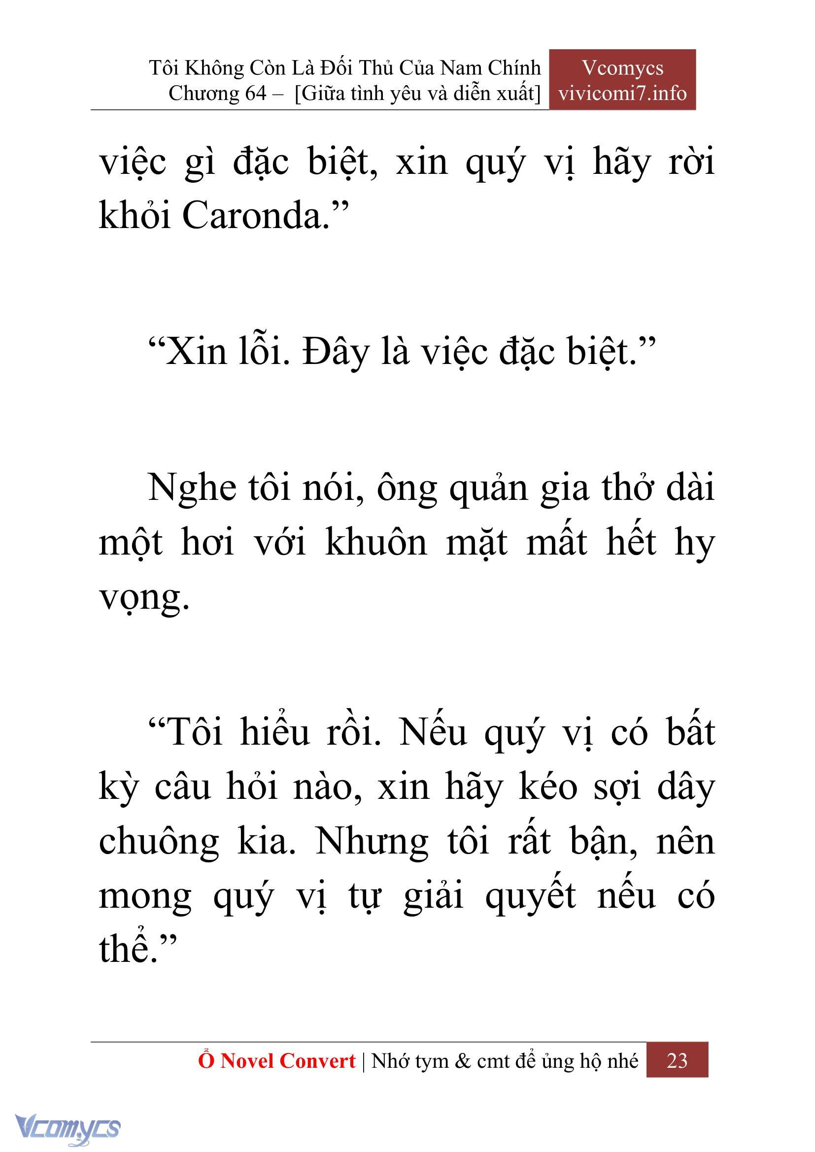 [Novel] Tôi Không Còn Là Đối Thủ Của Nam Chính Chap 64 - Next Chap 65