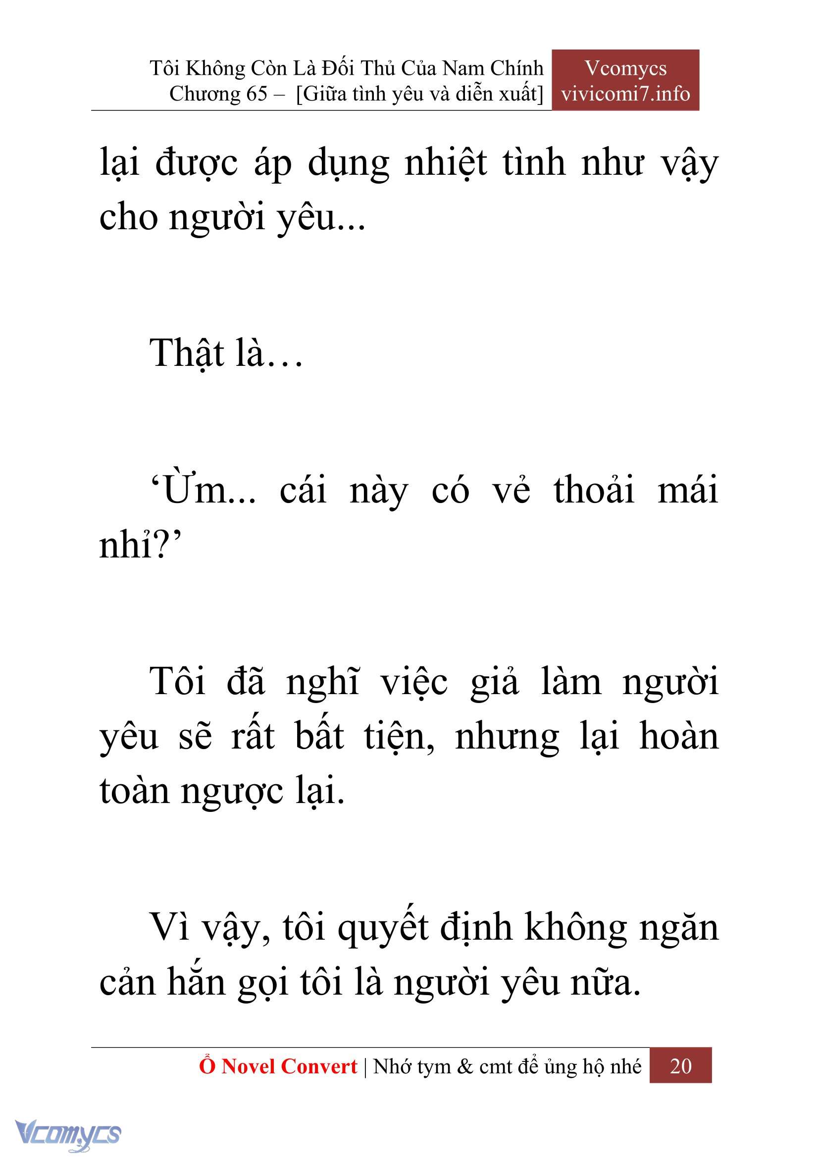 [Novel] Tôi Không Còn Là Đối Thủ Của Nam Chính Chap 65 - Next Chap 66