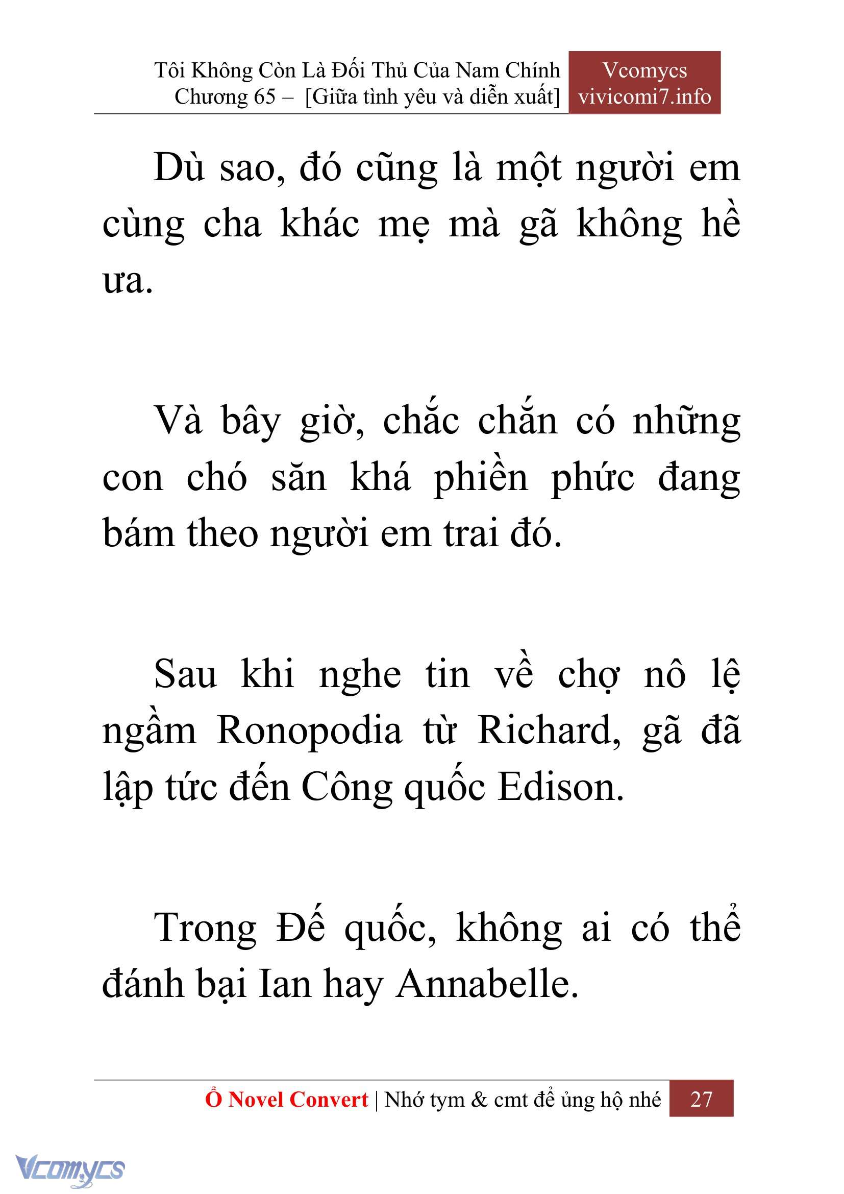 [Novel] Tôi Không Còn Là Đối Thủ Của Nam Chính Chap 65 - Next Chap 66