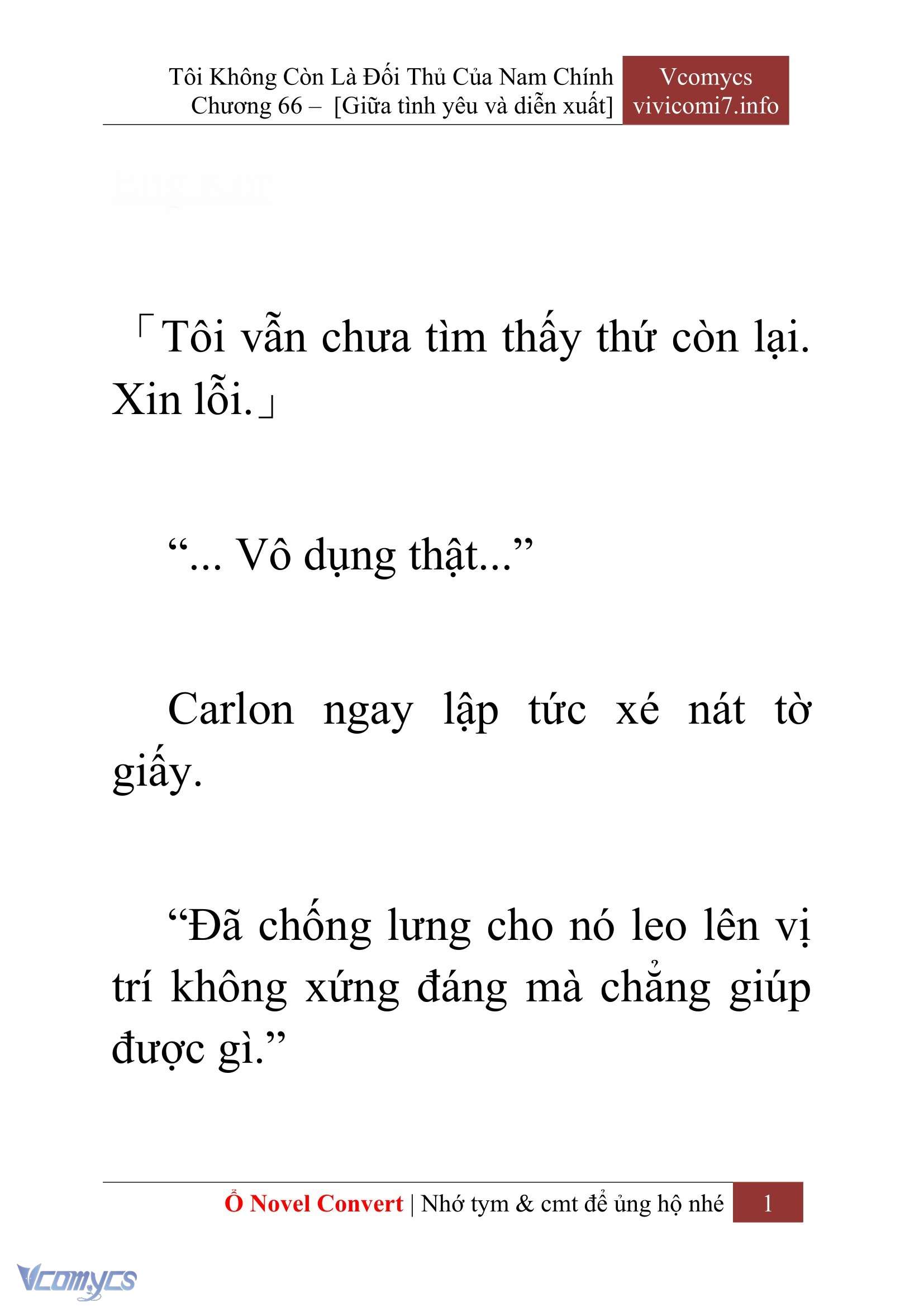 [Novel] Tôi Không Còn Là Đối Thủ Của Nam Chính Chap 66 - Next Chap 67