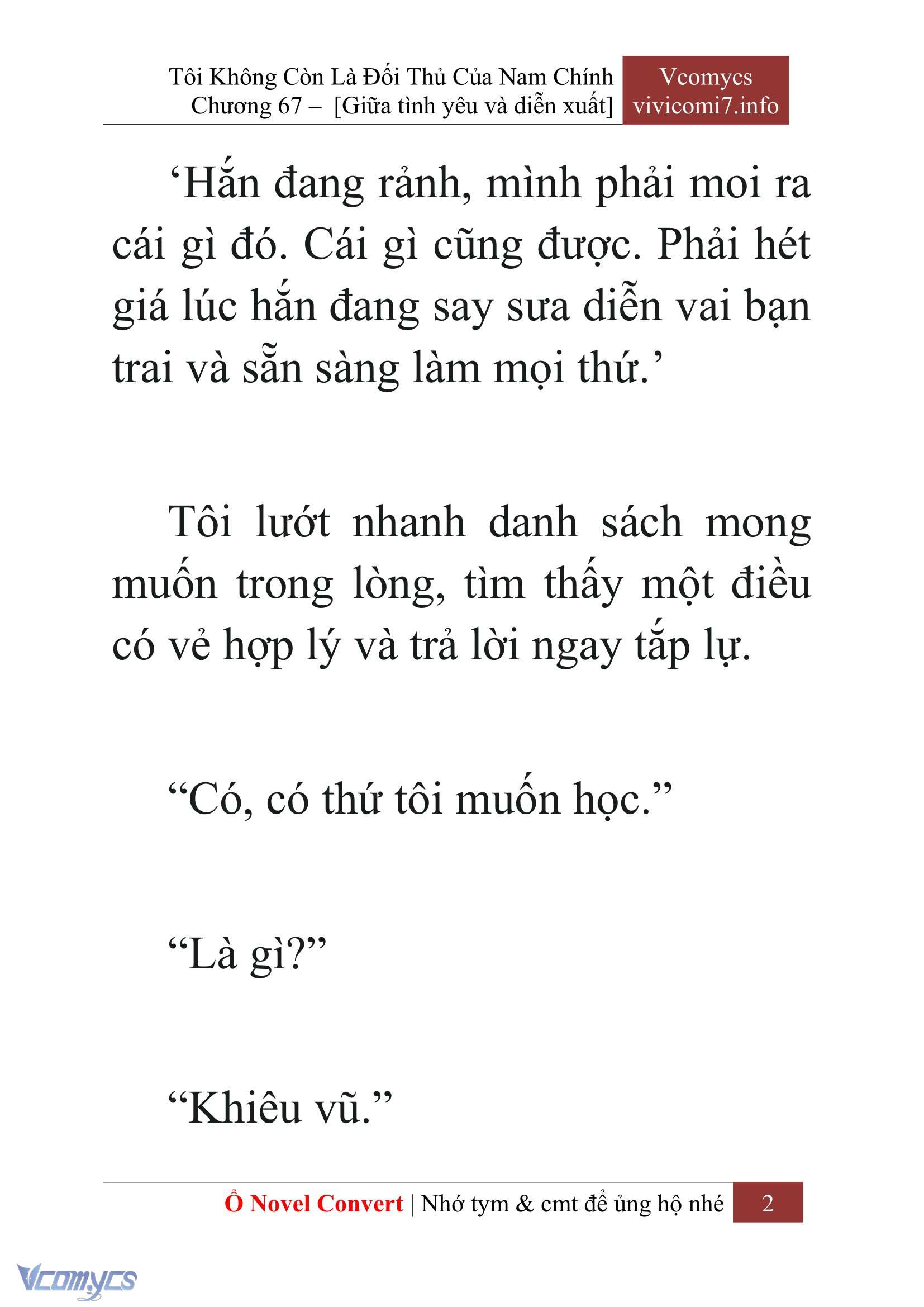 [Novel] Tôi Không Còn Là Đối Thủ Của Nam Chính Chap 67 - Next Chap 68