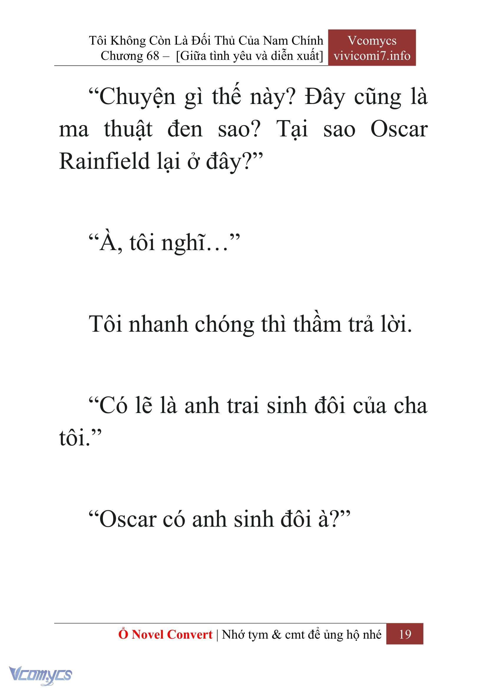 [Novel] Tôi Không Còn Là Đối Thủ Của Nam Chính Chap 68 - Next Chap 69
