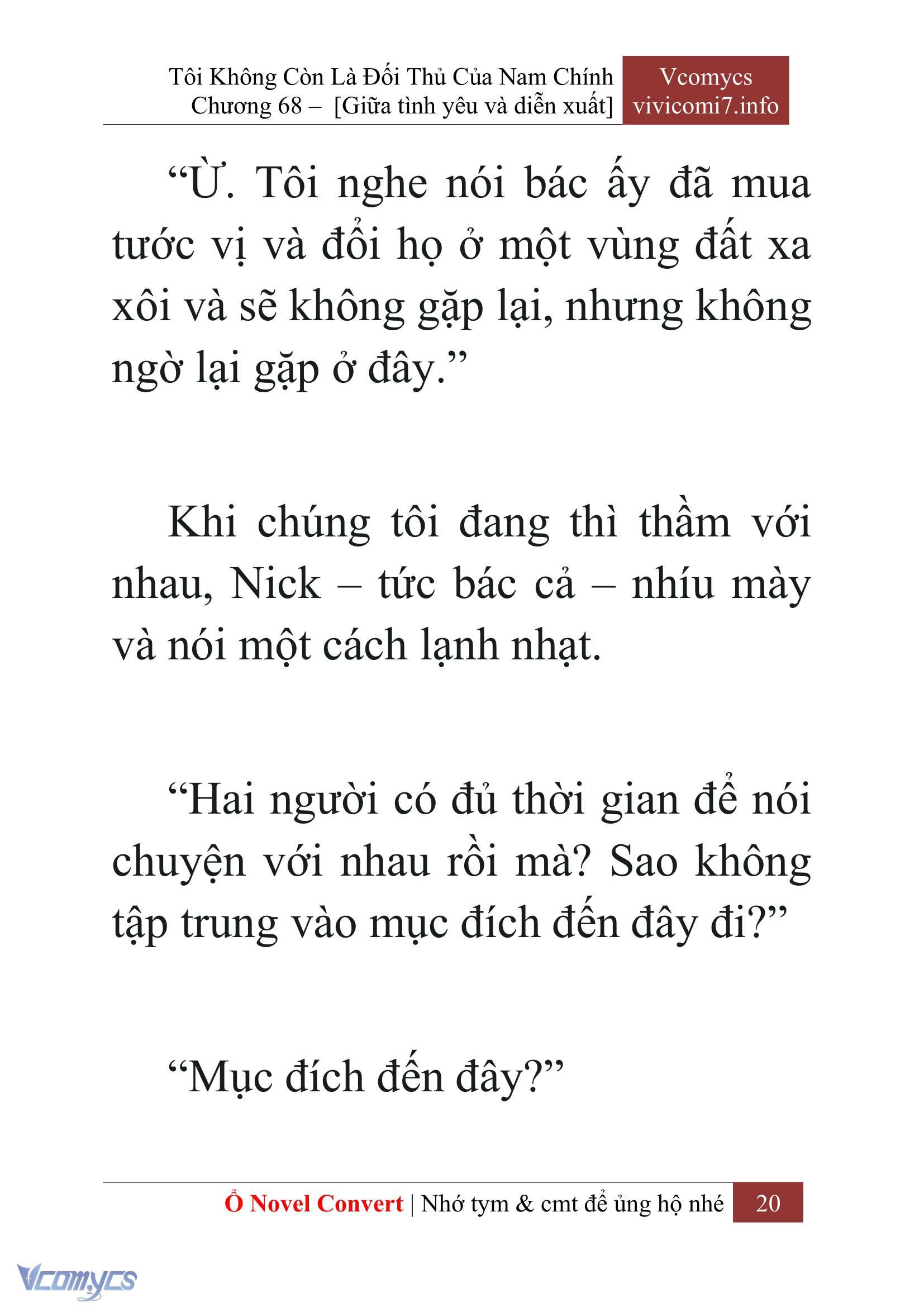 [Novel] Tôi Không Còn Là Đối Thủ Của Nam Chính Chap 68 - Next Chap 69