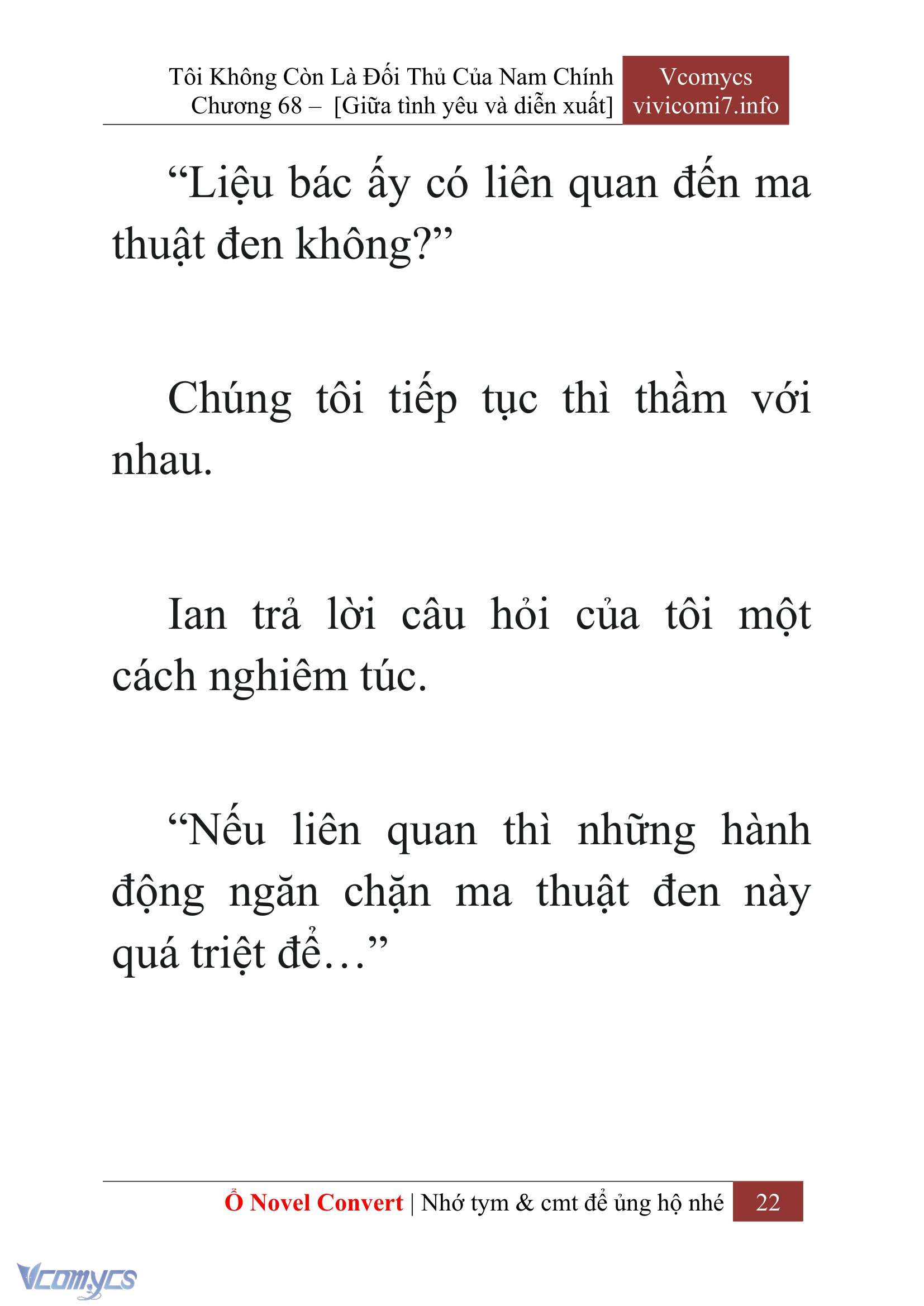 [Novel] Tôi Không Còn Là Đối Thủ Của Nam Chính Chap 68 - Next Chap 69