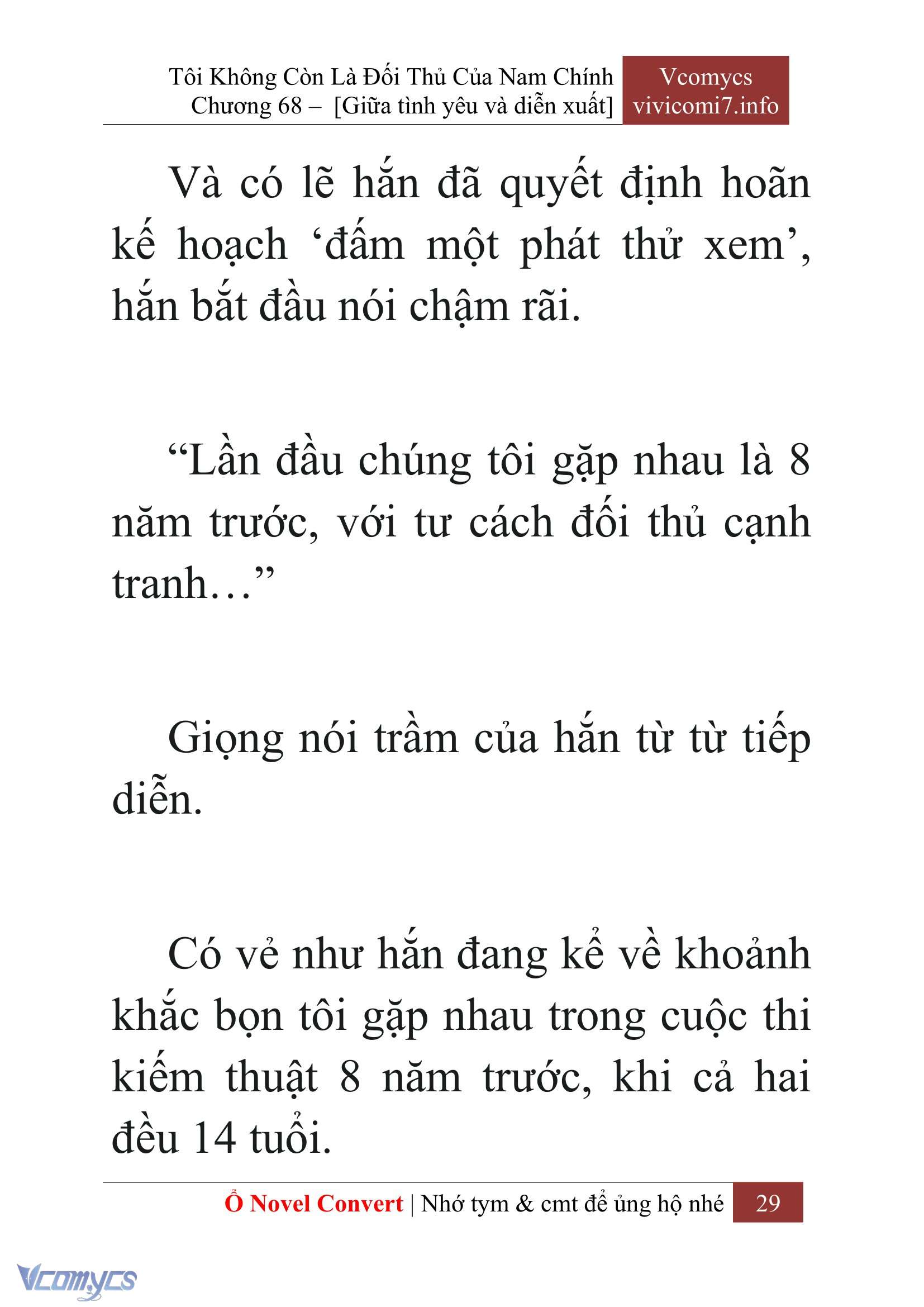 [Novel] Tôi Không Còn Là Đối Thủ Của Nam Chính Chap 68 - Next Chap 69