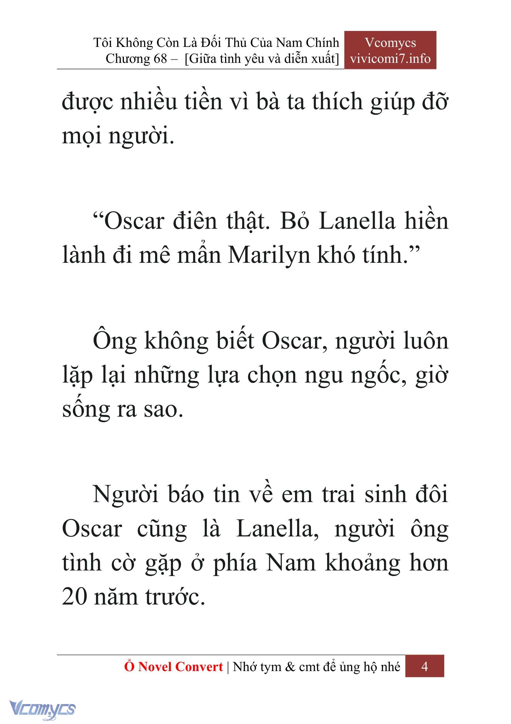 [Novel] Tôi Không Còn Là Đối Thủ Của Nam Chính Chap 68 - Next Chap 69