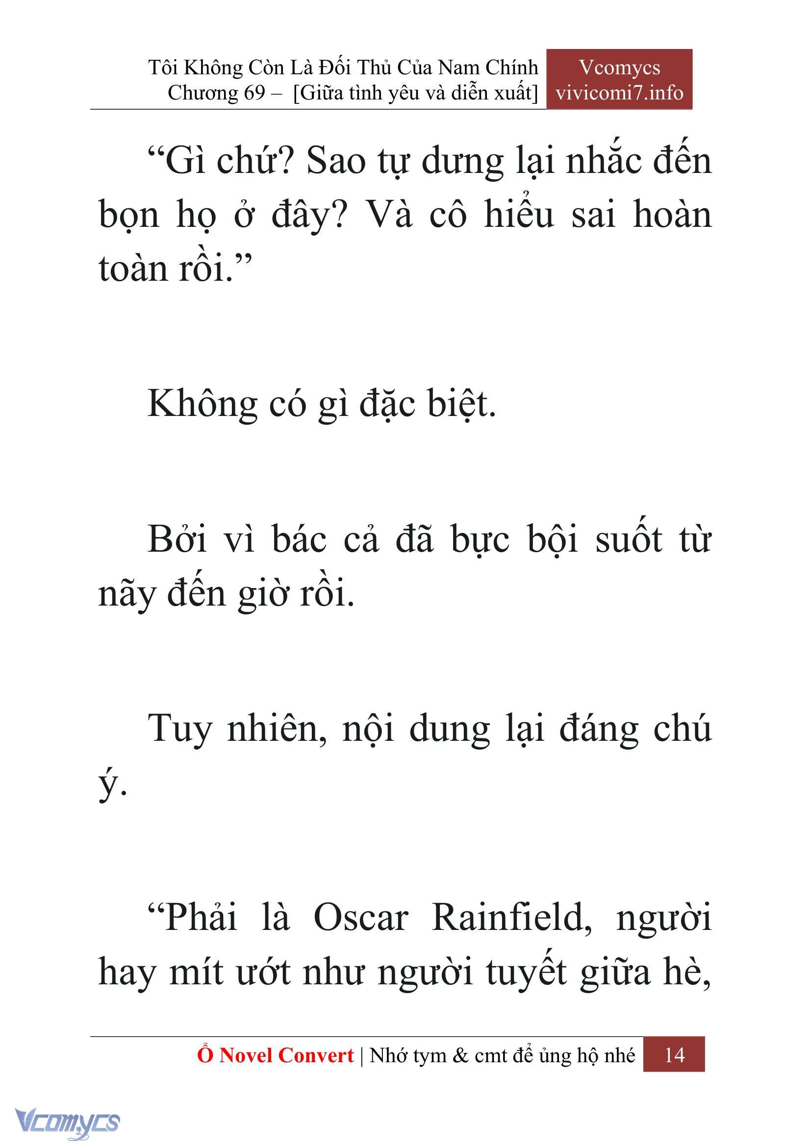 [Novel] Tôi Không Còn Là Đối Thủ Của Nam Chính Chap 69 - Next Chap 70