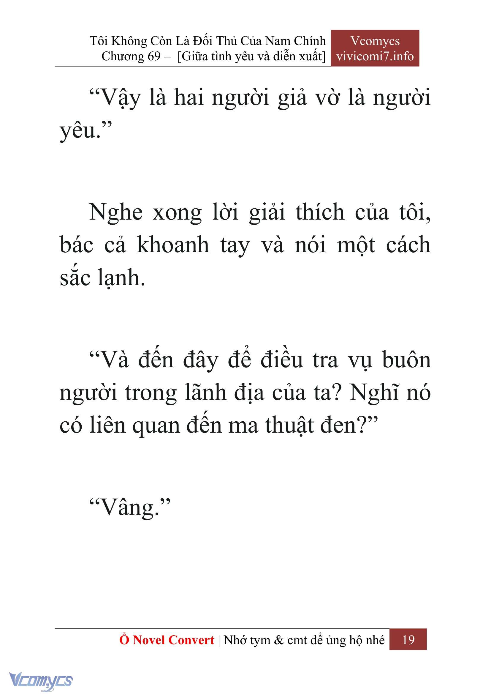 [Novel] Tôi Không Còn Là Đối Thủ Của Nam Chính Chap 69 - Next Chap 70